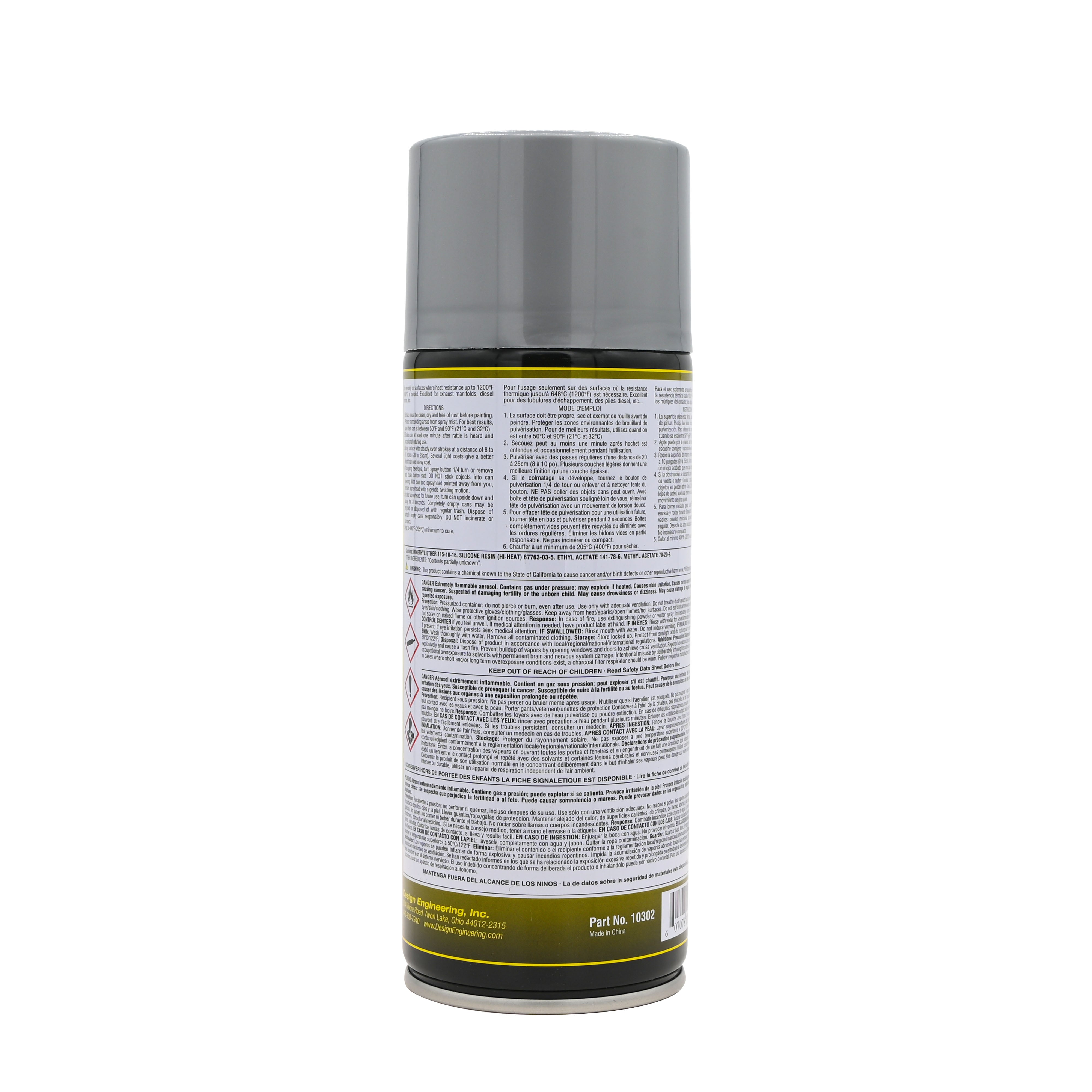 Design Engineering One can of high-temp silicone coating in aluminum. Engine Paint 10302