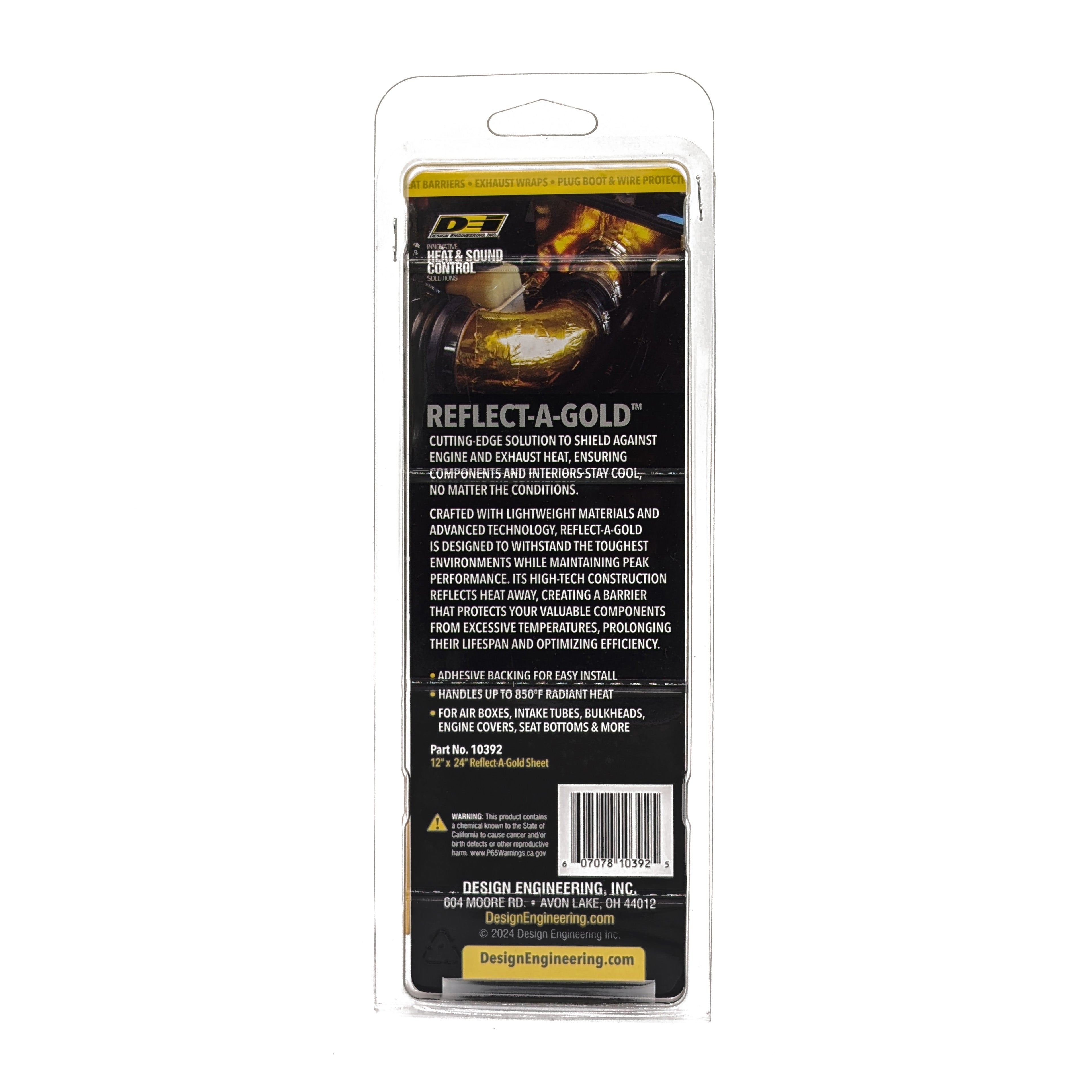 Design Engineering One 12 inch by 24 inch sheet of Reflect-A-Gold. Heat Reflective Tape 10392