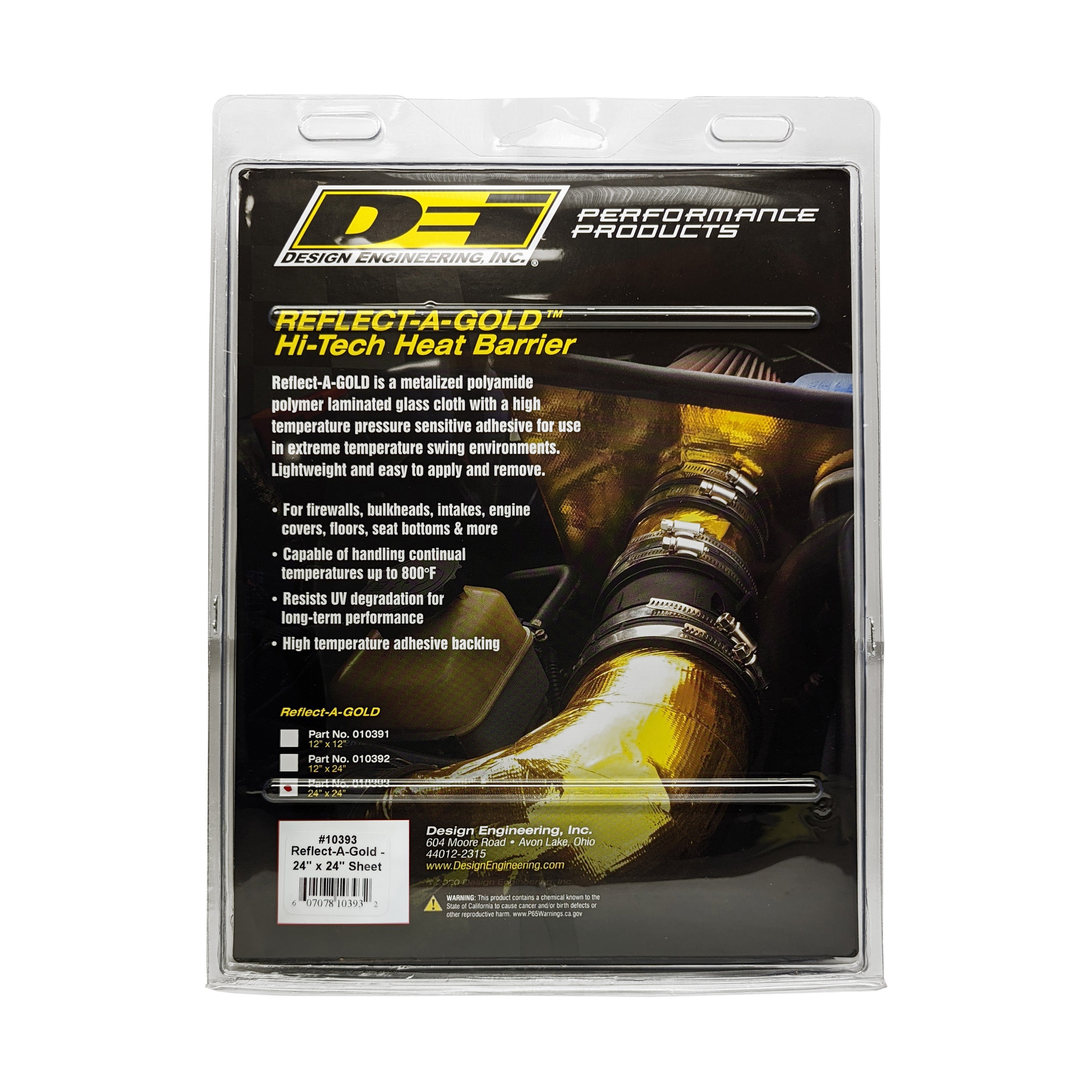 Design Engineering One 24 inch by 24 inch sheet of Reflect-A-Gold. Heat Reflective Tape 10393