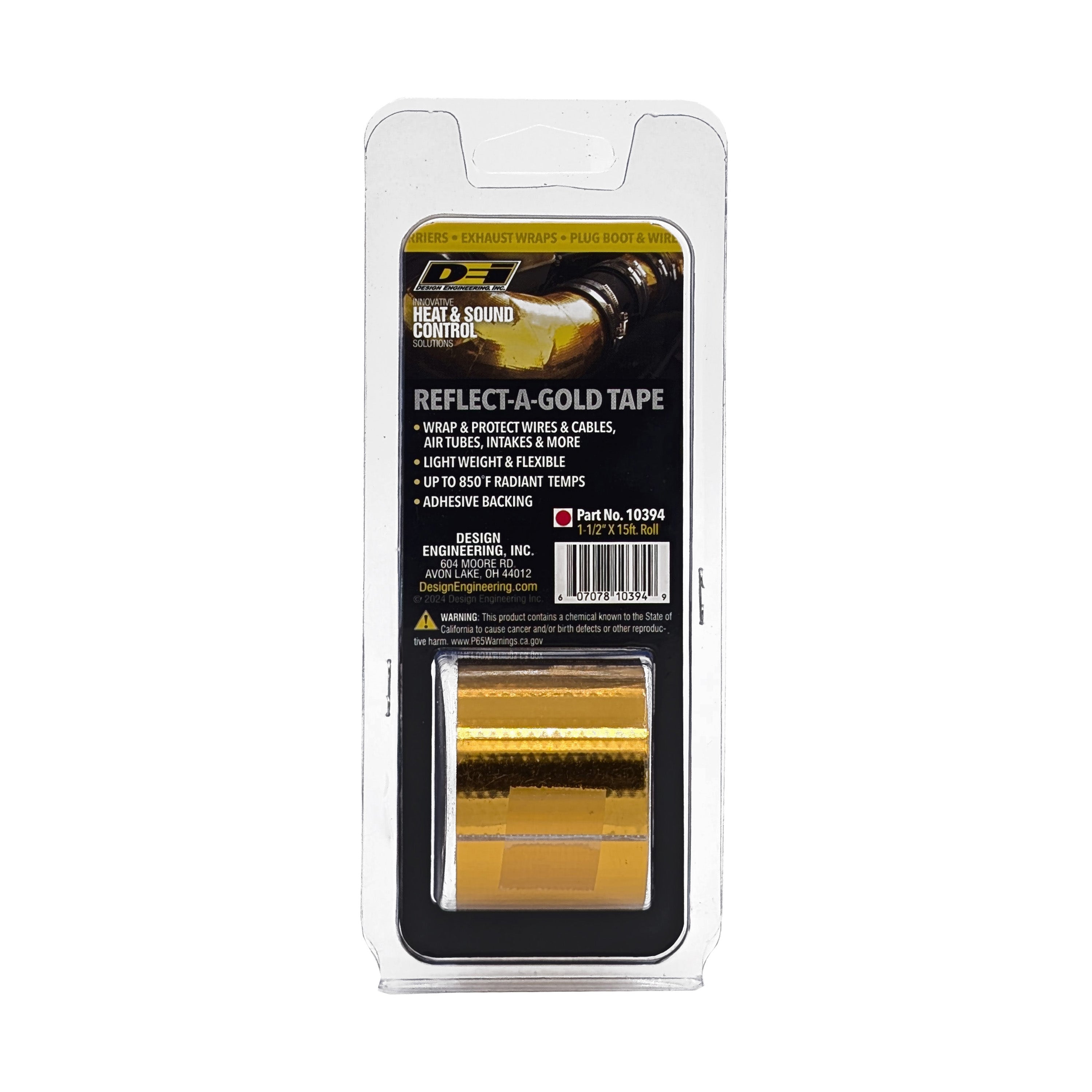 Design Engineering One 1-1/2 inch by 15 foot roll of Reflect-A-Gold. Heat Reflective Tape 10394