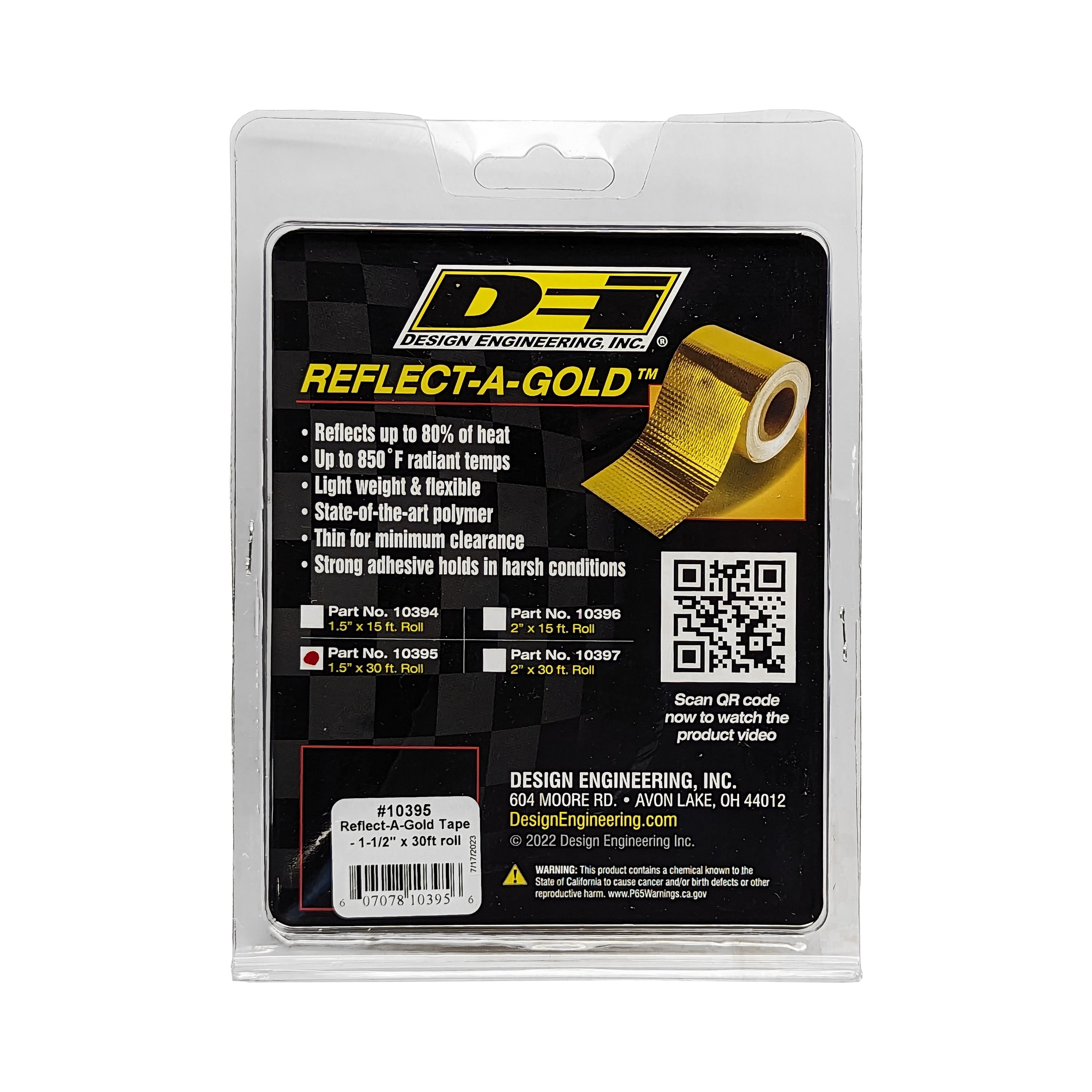 Design Engineering One 1-1/2 inch by 30 foot roll of Reflect-A-Gold. Heat Reflective Tape 10395