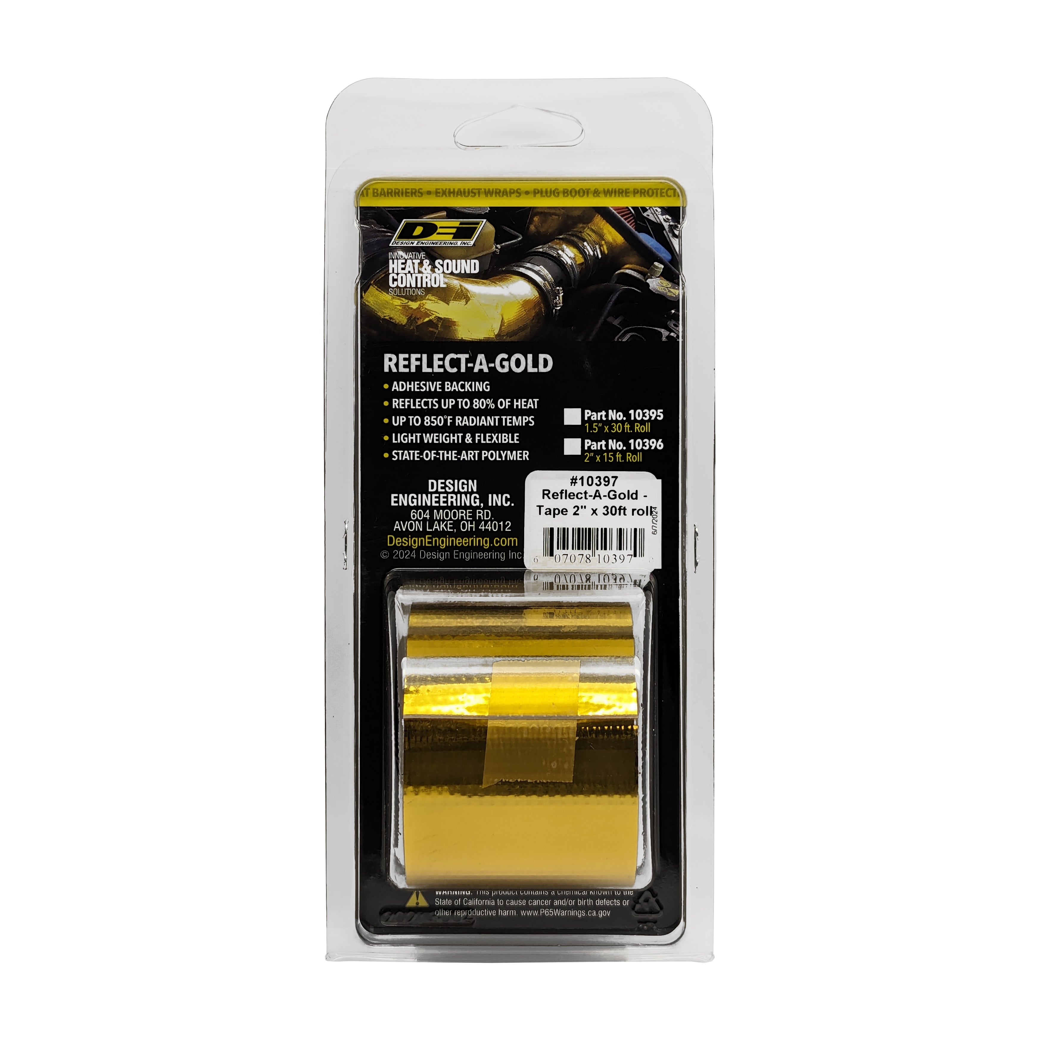 Design Engineering One 2 inch by 30 foot roll of Reflect-A-Gold. Heat Reflective Tape 10397