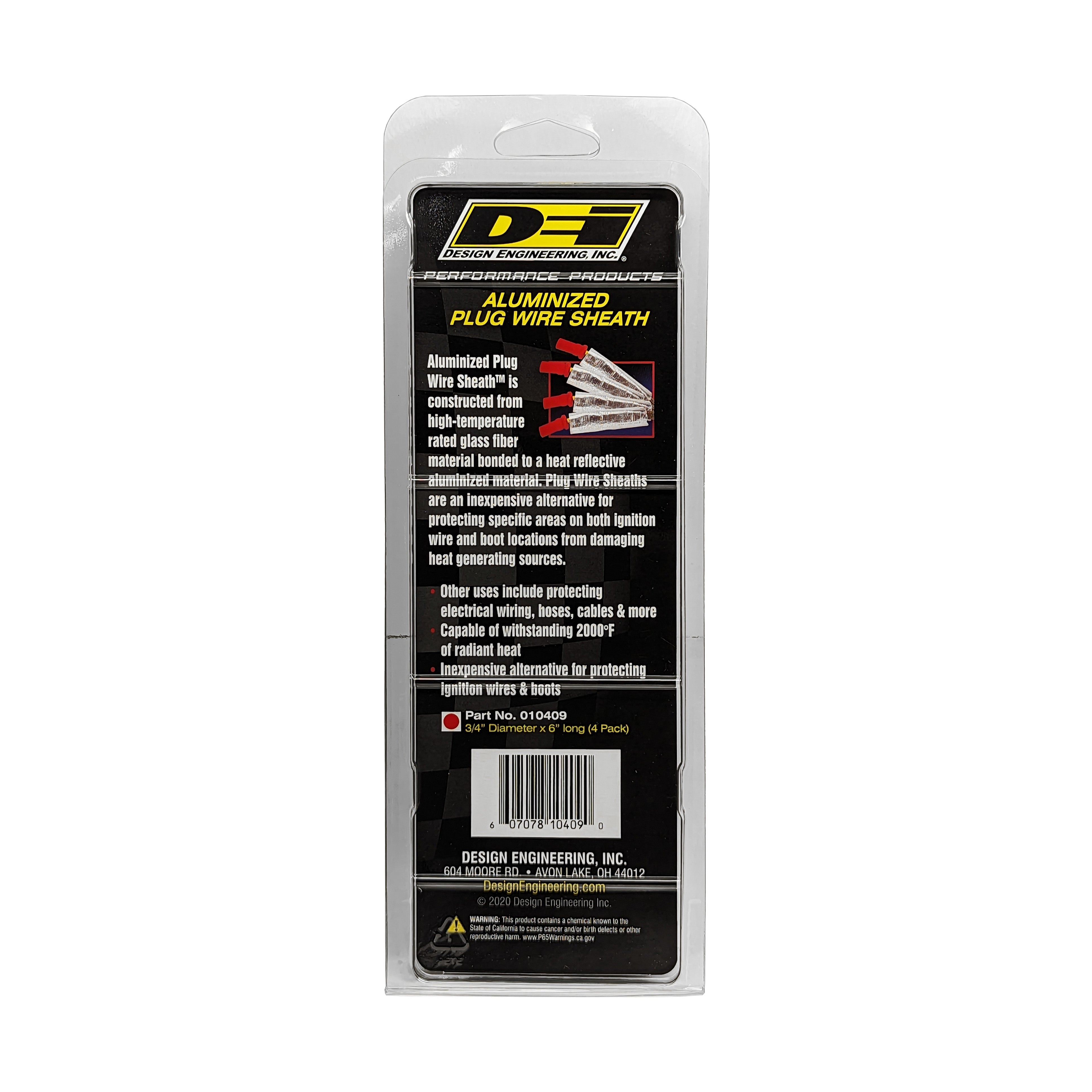 Design Engineering Four 6 inch lengths of aluminized sleeving with a 3/4 inch inside diameter. 10409
