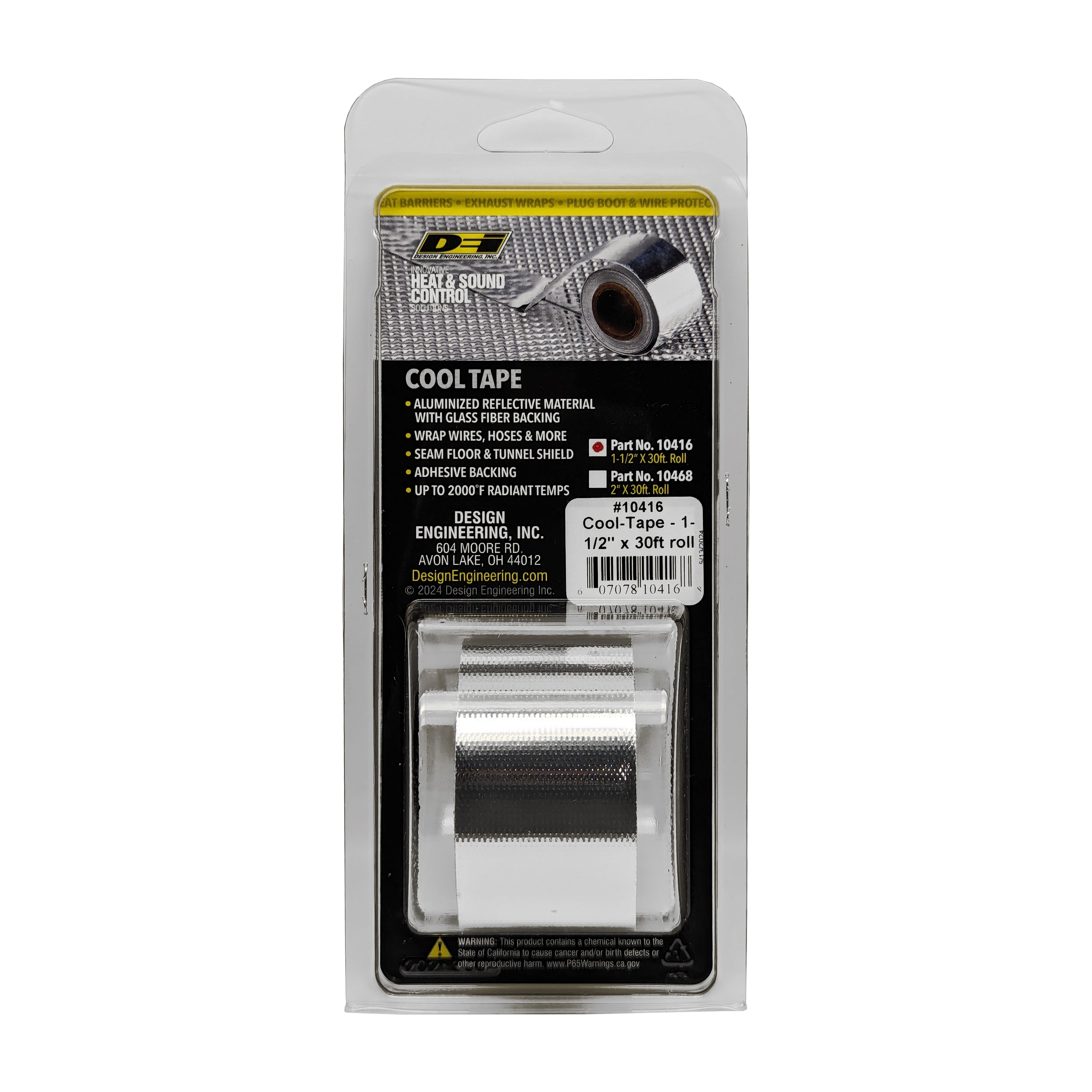 Design Engineering One 1-1/2 inch by 30 foot roll of Cool Tape. Heat Reflective Tape 10416