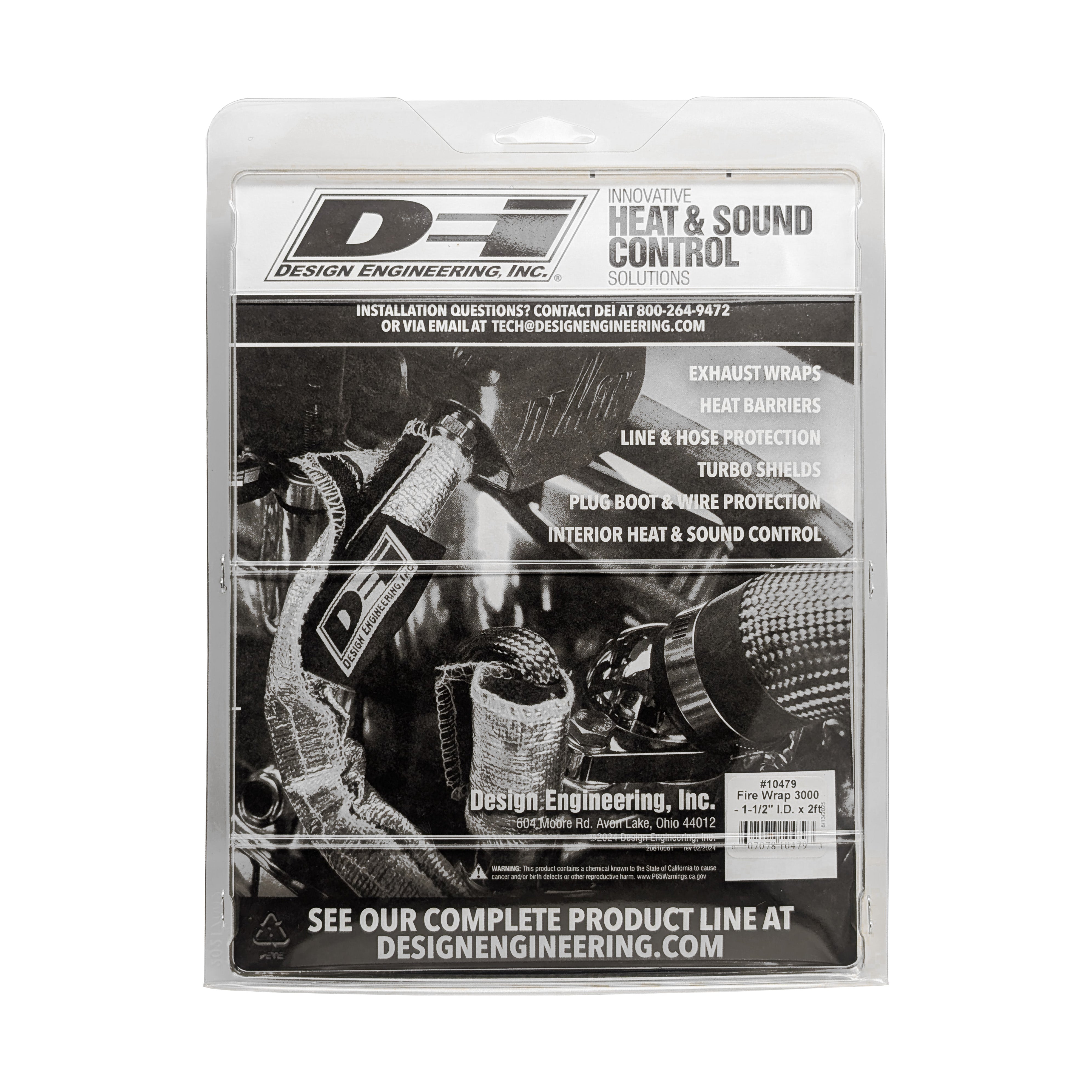 Design Engineering One 24 inch length of Fire Wrap 3000 with a 1-1/2 inch inside diameter. 10479