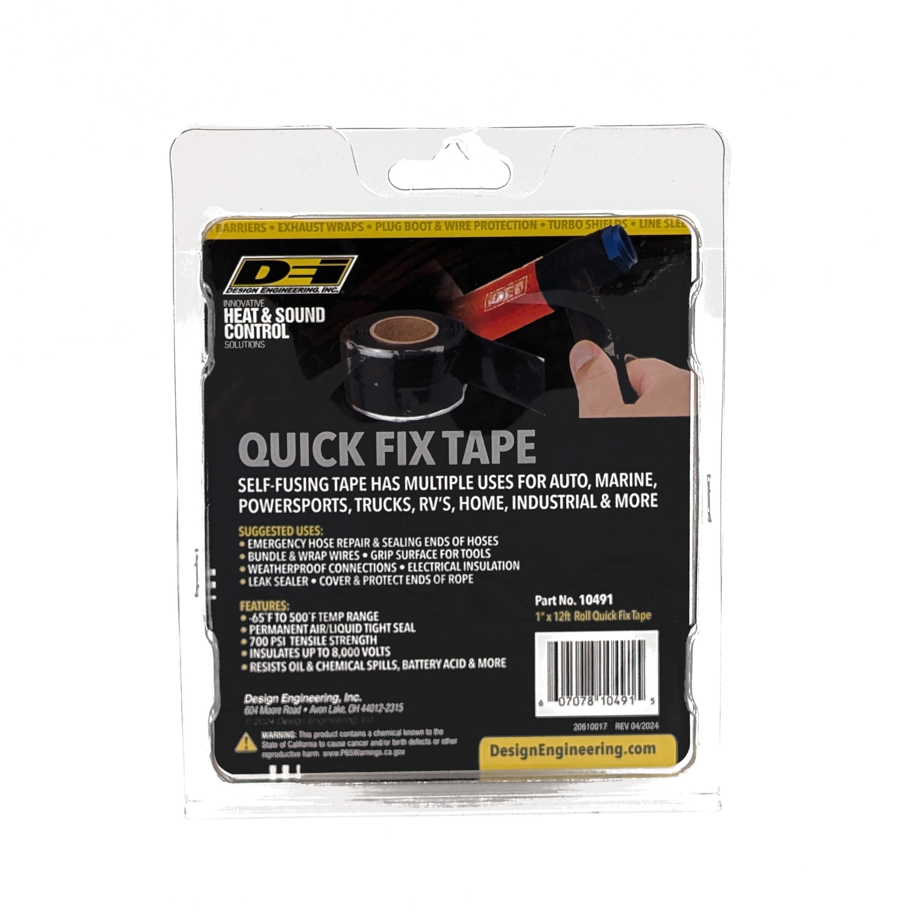 Design Engineering One 1 inch by 12 foot roll of Quick Fix Tape. Multi-Purpose Tape 10491