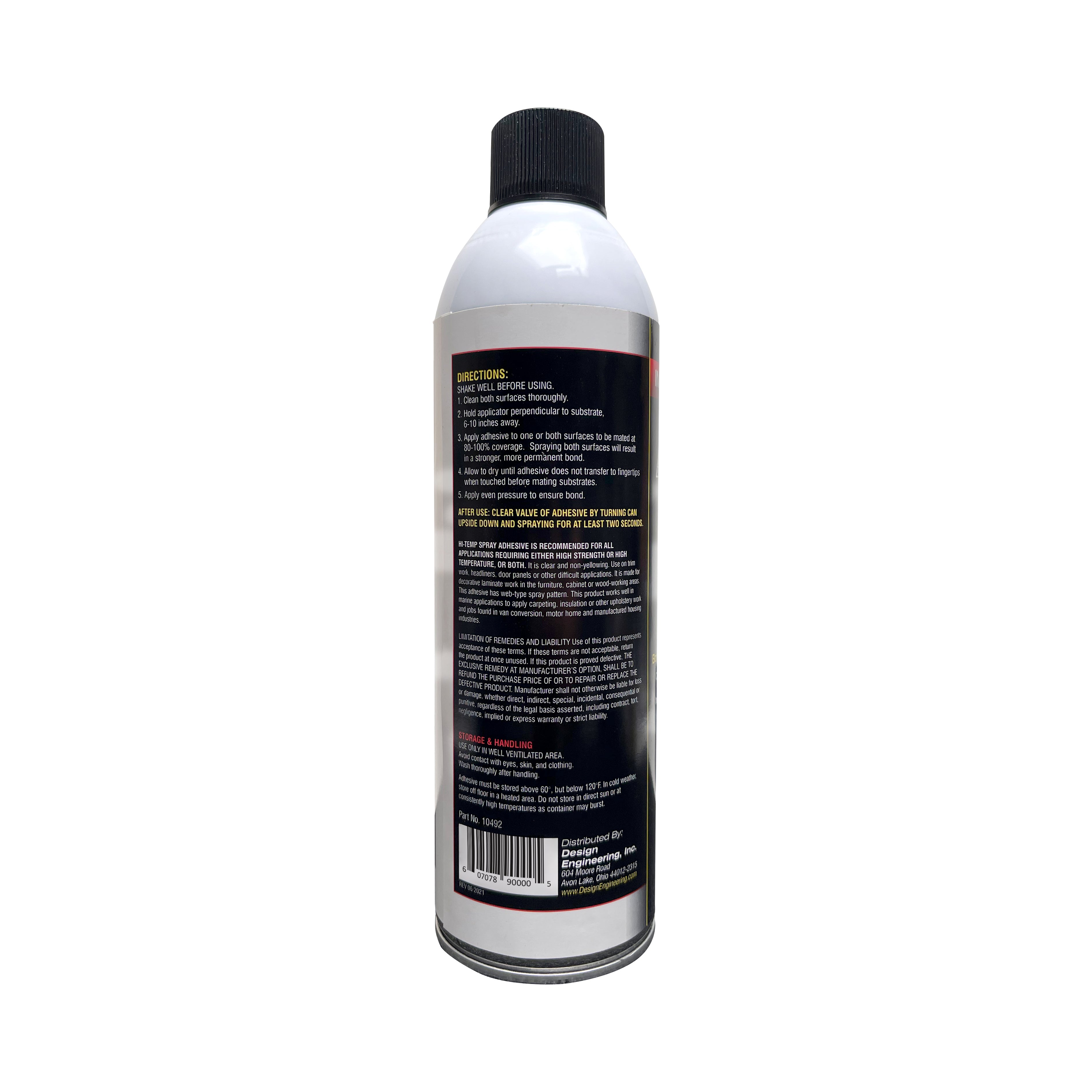 Design Engineering One 13.3 oz pressurized metal can of adhesive spray. Spray Adhesive 10492