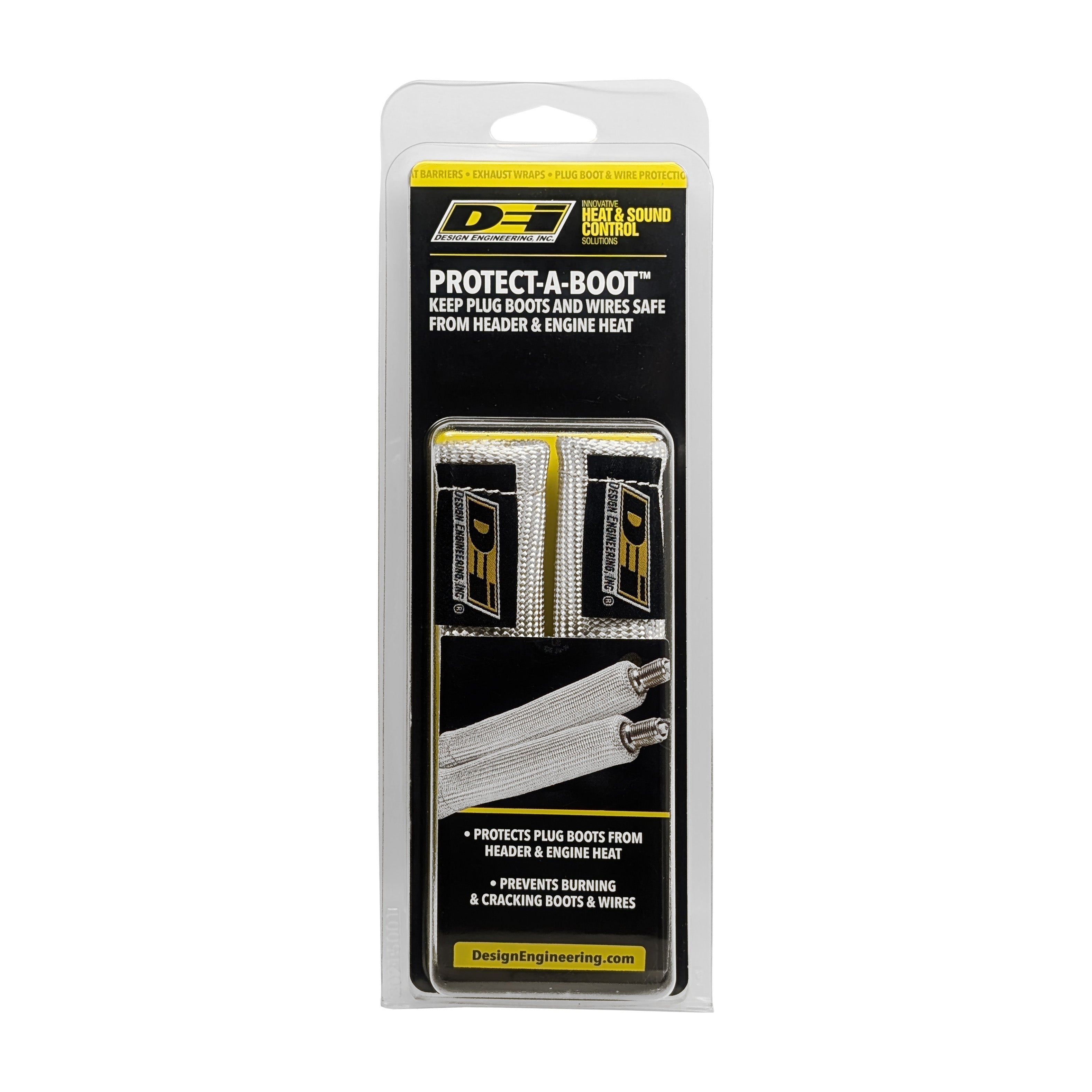 Design Engineering Two silver 6 inch Protect-A-Boots with internal metal ring. Spark Plug Boot Heat Sleeve