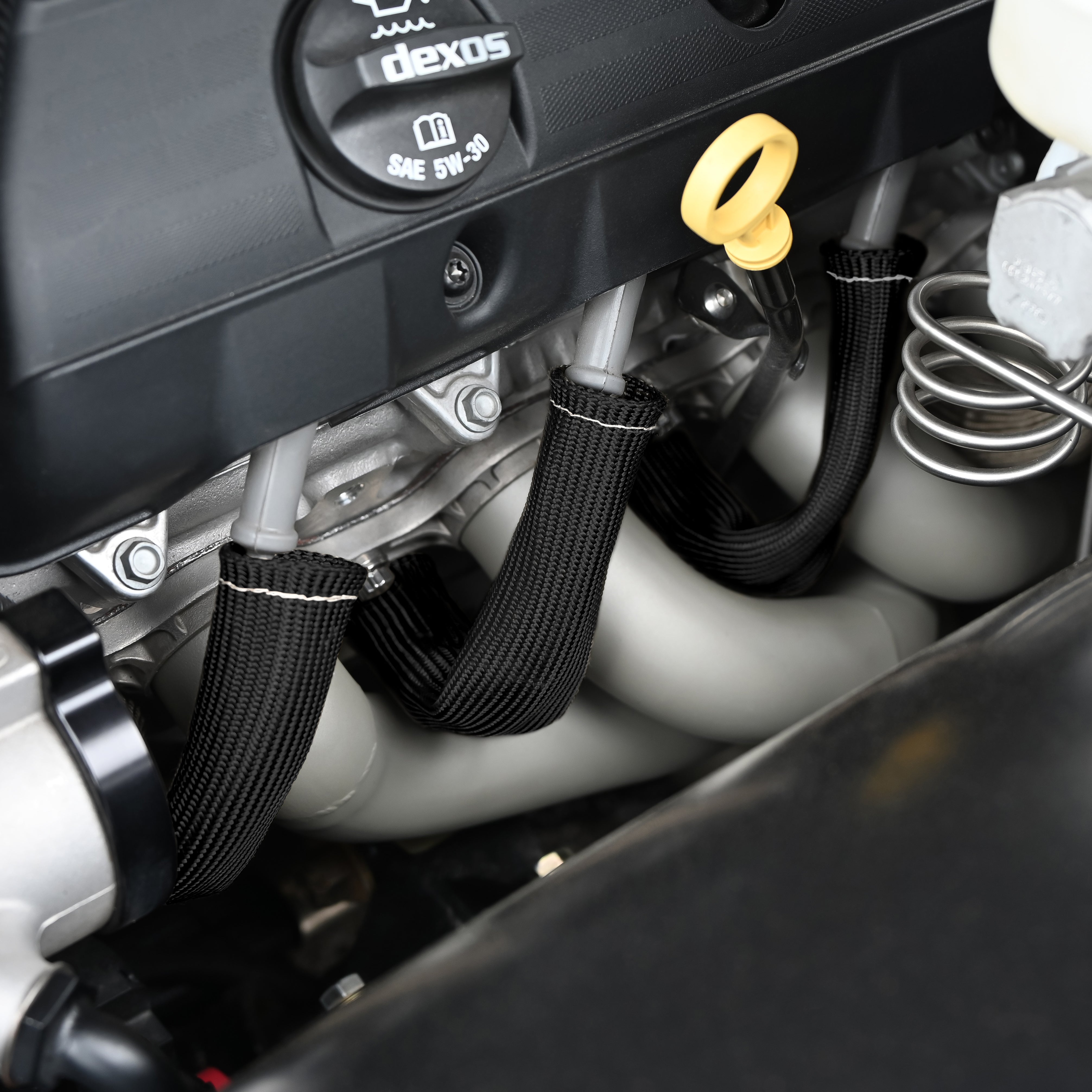 Design Engineering Two black 6 inch Protect-A-Boots with internal metal ring. Spark Plug Boot Heat Sleeve