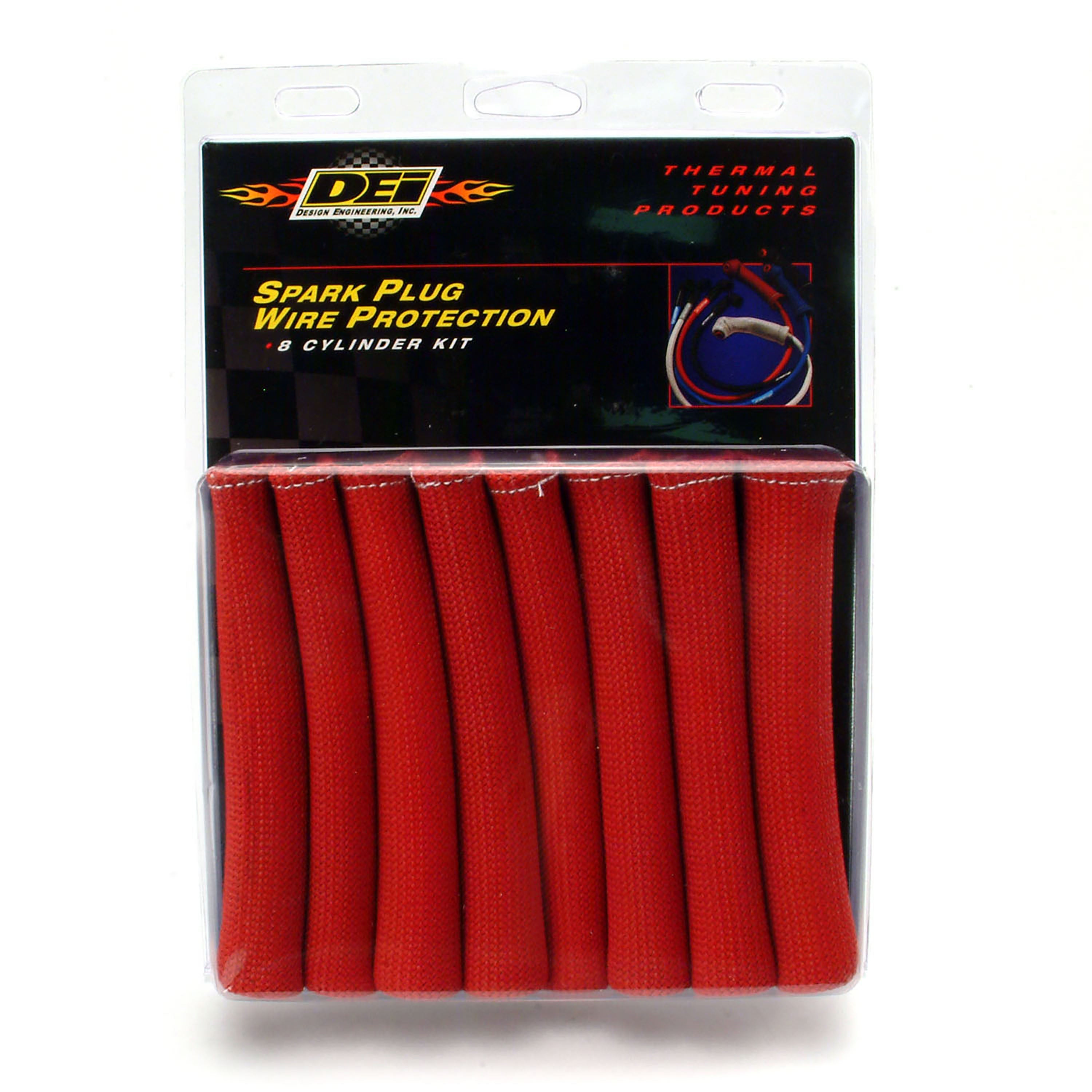 Design Engineering Eight red 6 inch Protect-A-Boots with internal metal ring. Spark Plug Boot Heat Sleeve