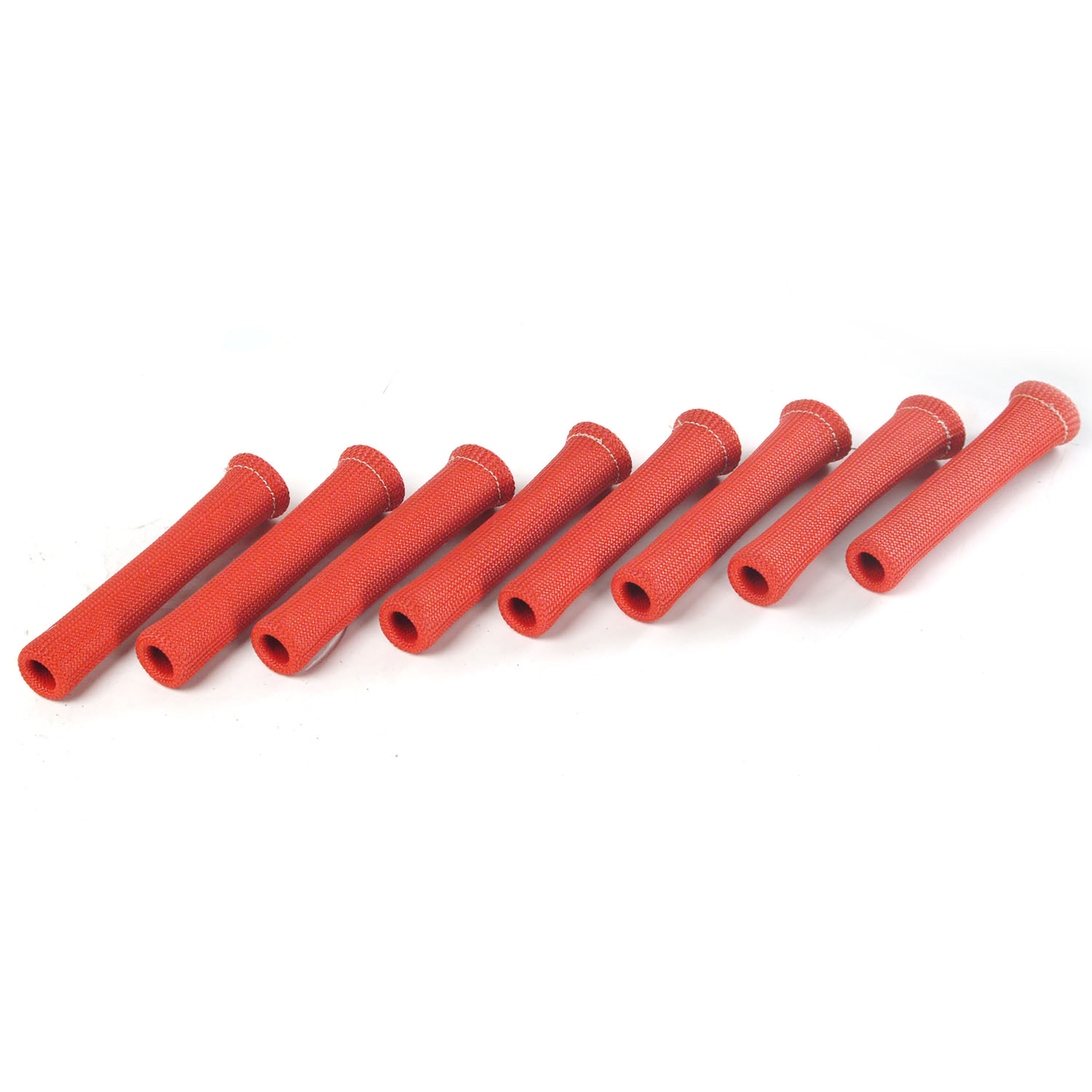 Design Engineering Eight red 6 inch Protect-A-Boots with internal metal ring. Spark Plug Boot Heat Sleeve