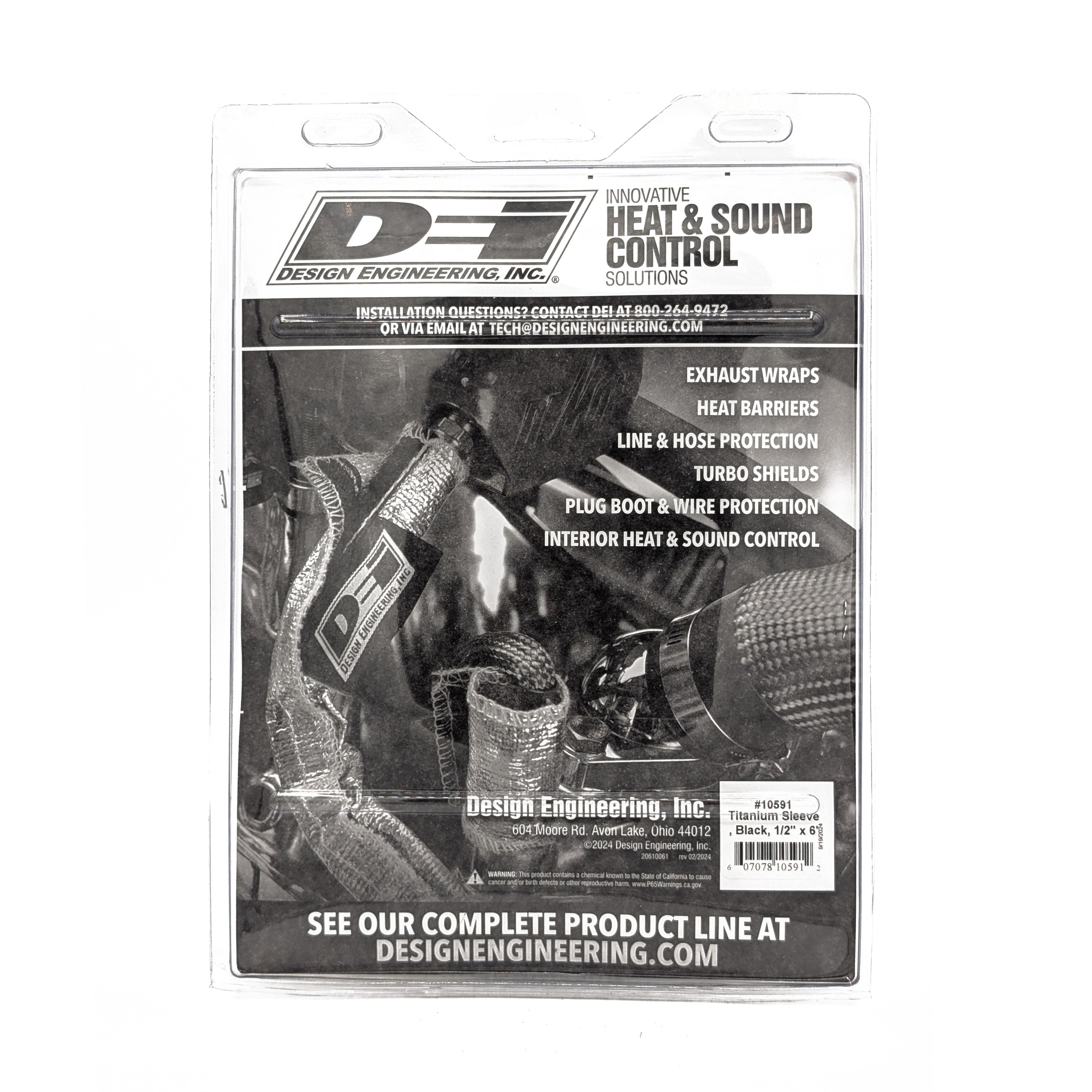 Design Engineering Protect-A-Sleeve Black Titanium .5in x 72in Exhaust Heat Shield 10591