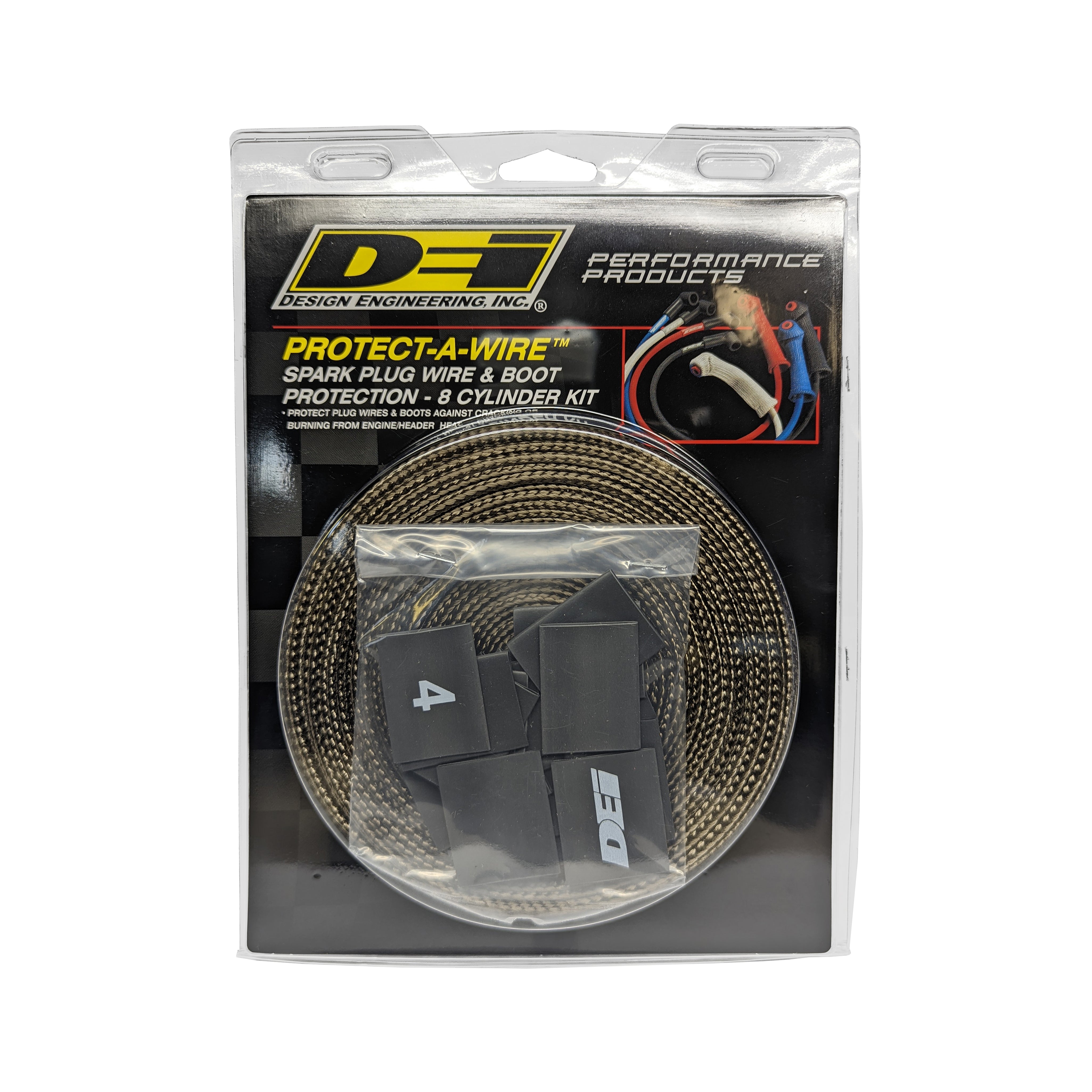 Design Engineering Protect-A-Wire Kit Titanium 8 Cylinder Wire Conduit 10603