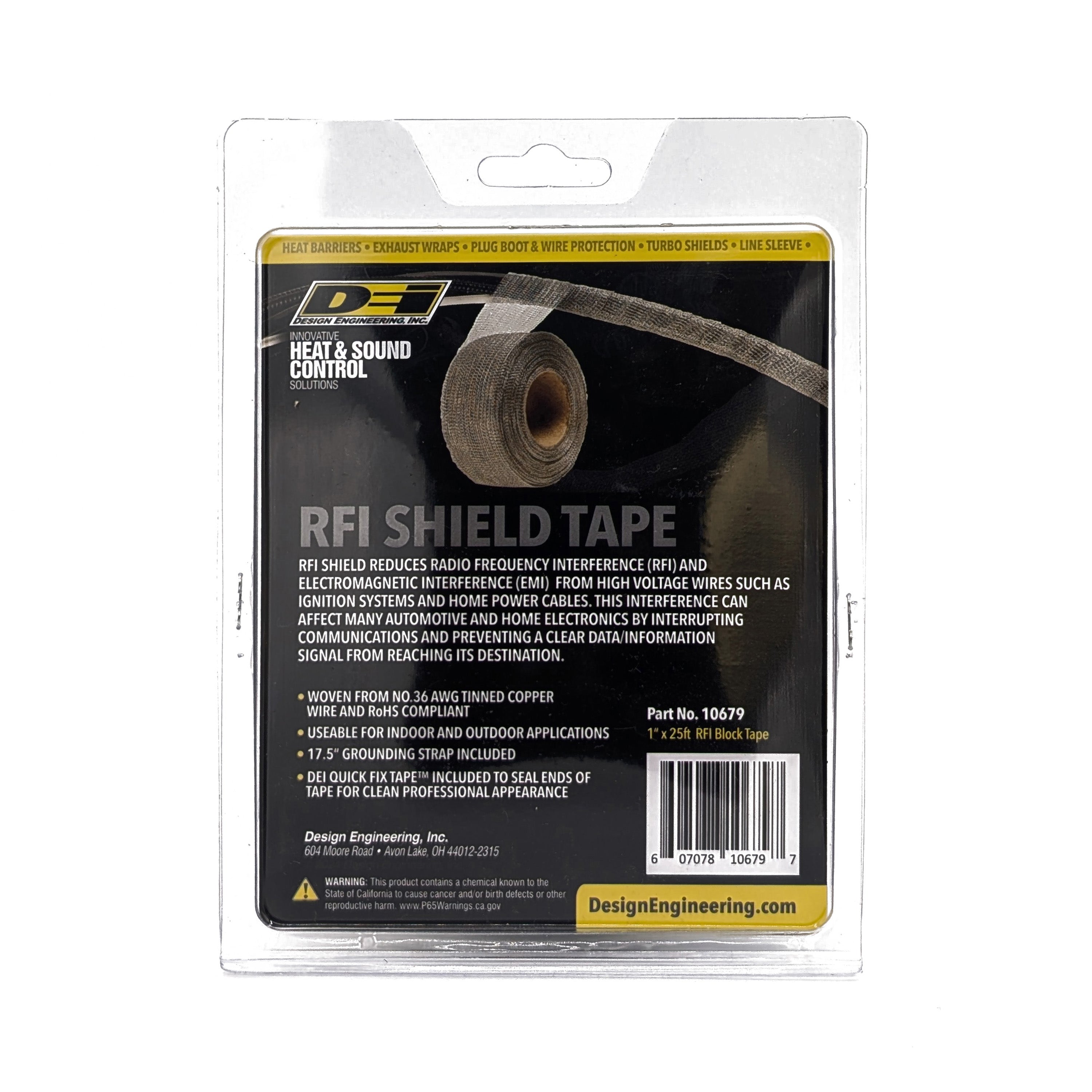Design Engineering One 1 inch by 25 foot roll of RFI tape. Wire Loom 10679