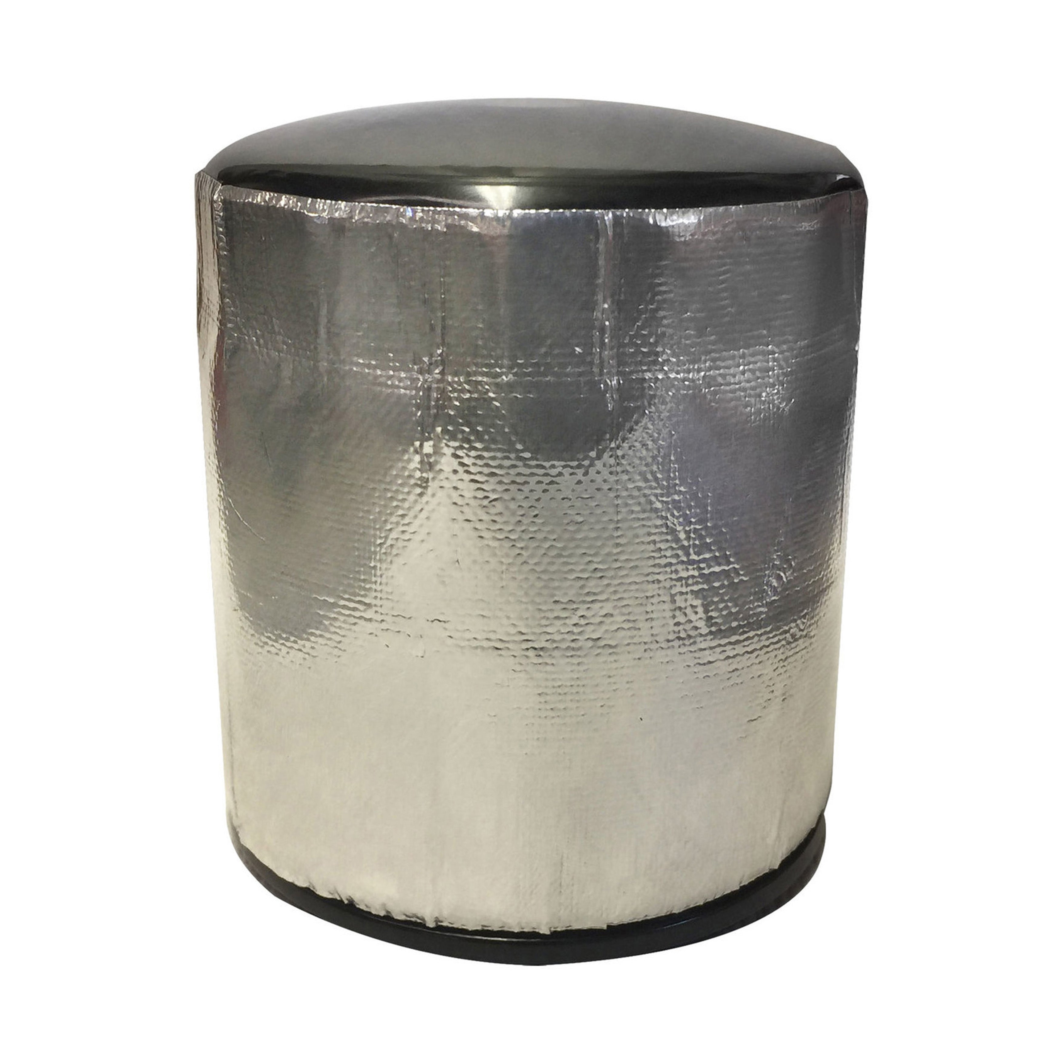 Design Engineering Three 3-1/2 to 4-1/2 inch by 4 inch oil filter reflective shields. Exhaust Heat Shield