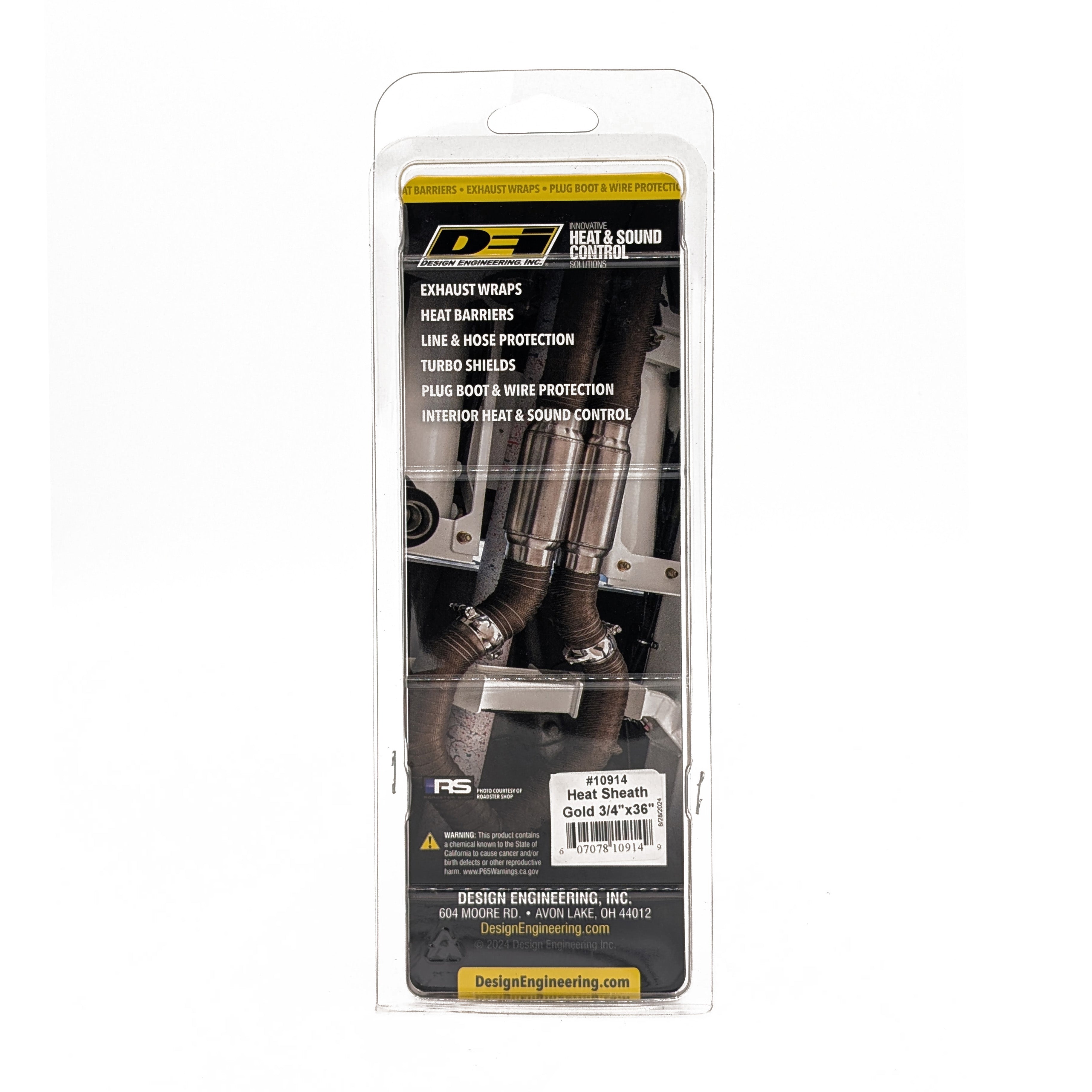 Design Engineering One 36 inch length of Heat Sheath GOLD with a 3/4 inch inside diameter. 10914