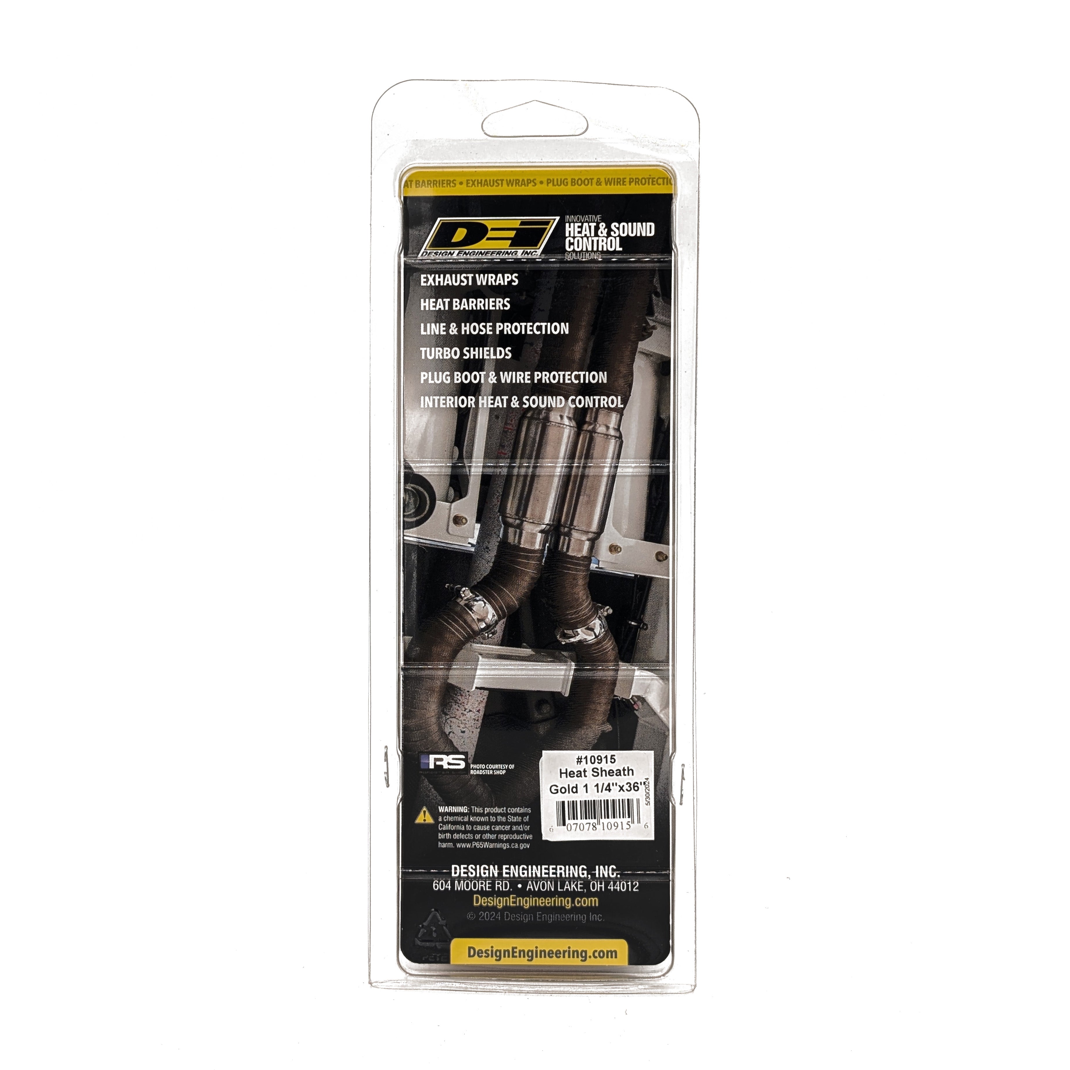 Design Engineering One 36 inch length of Heat Sheath GOLD with a 1-1/4 inch inside diameter. 10915