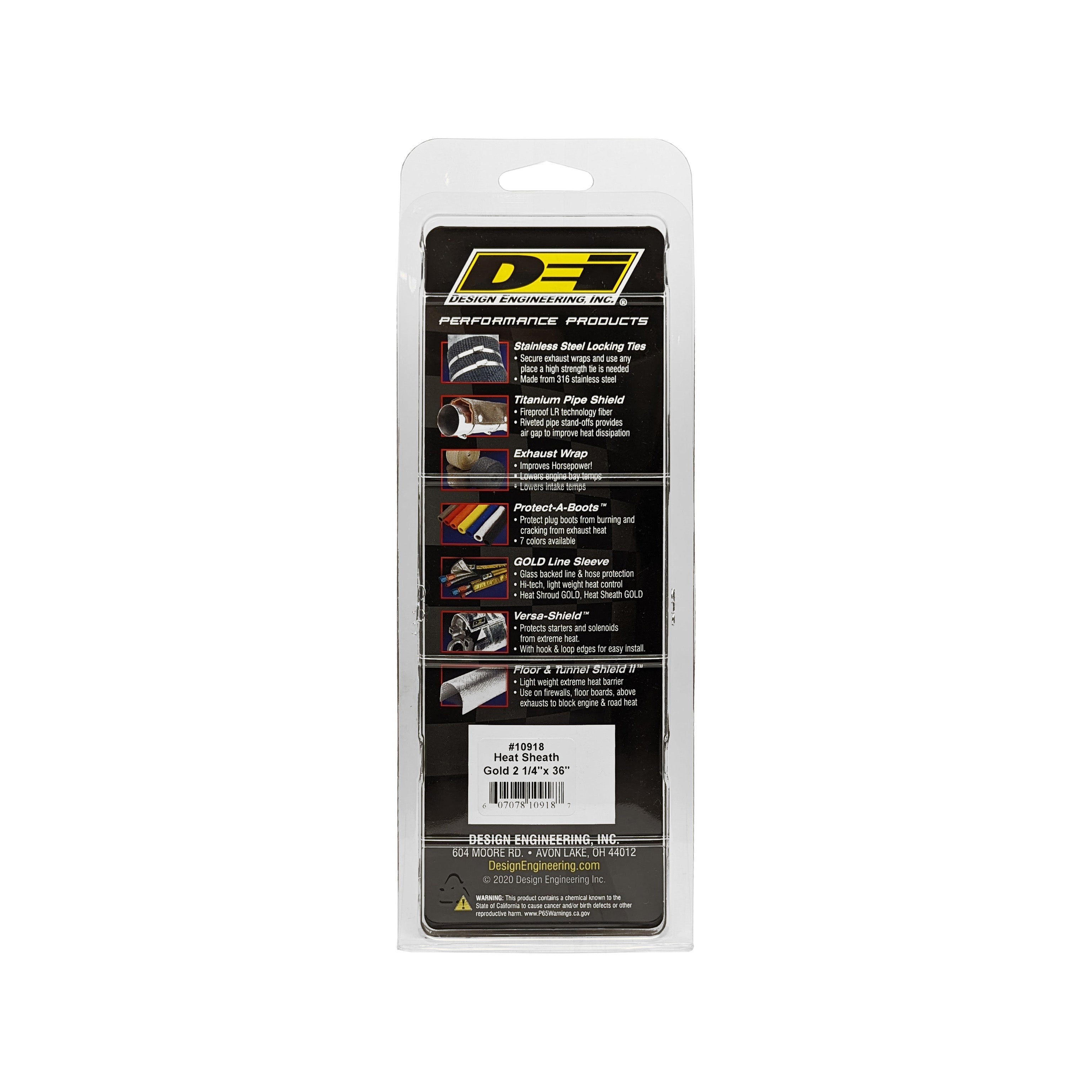 Design Engineering One 36 inch length of Heat Sheath GOLD with a 2-1/4 inch inside diameter. 10918
