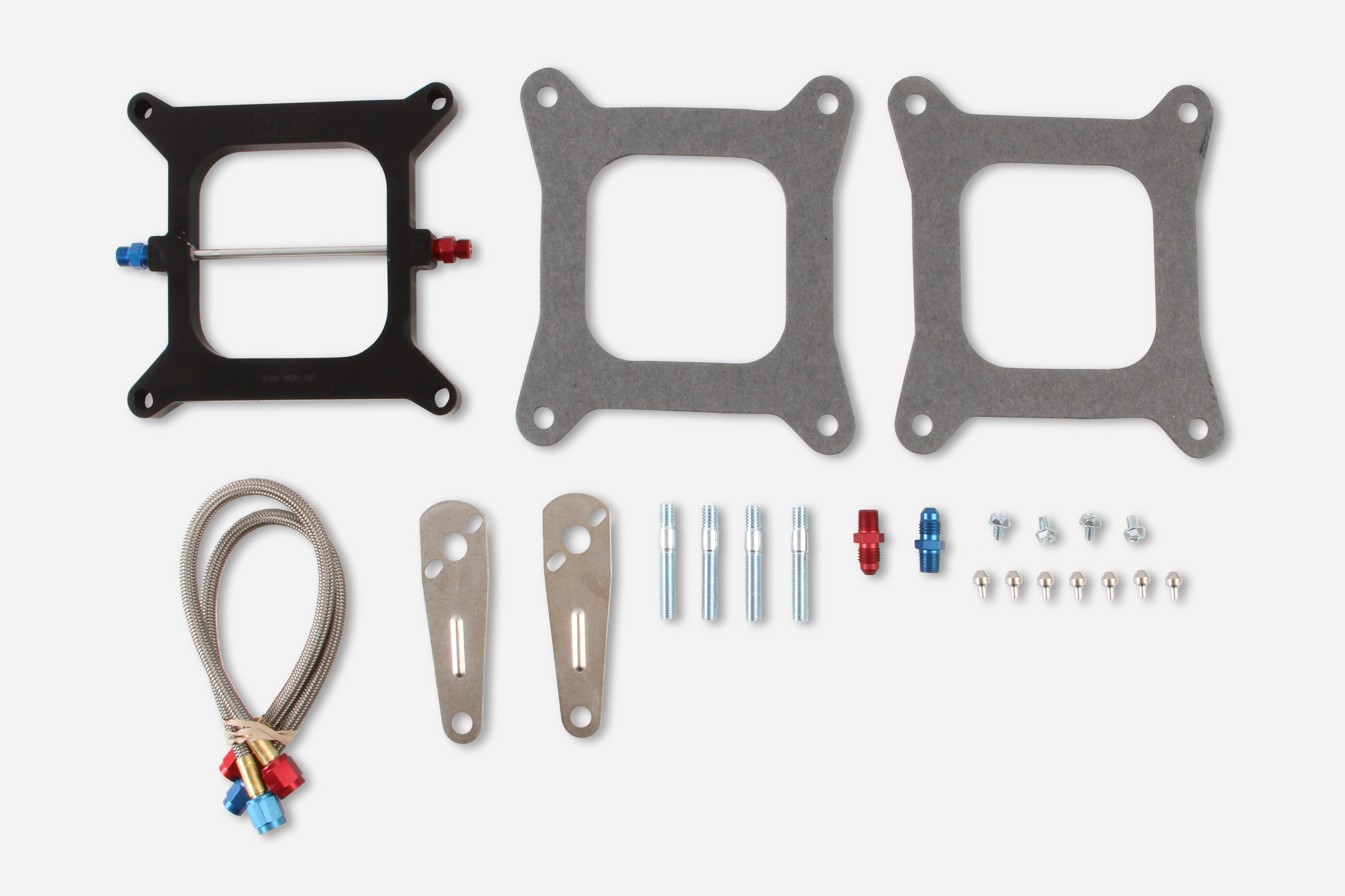 NOS/Nitrous Oxide System Big Shot Injector Plate With Jets & Plumbing, Holley Square Bore, V8
