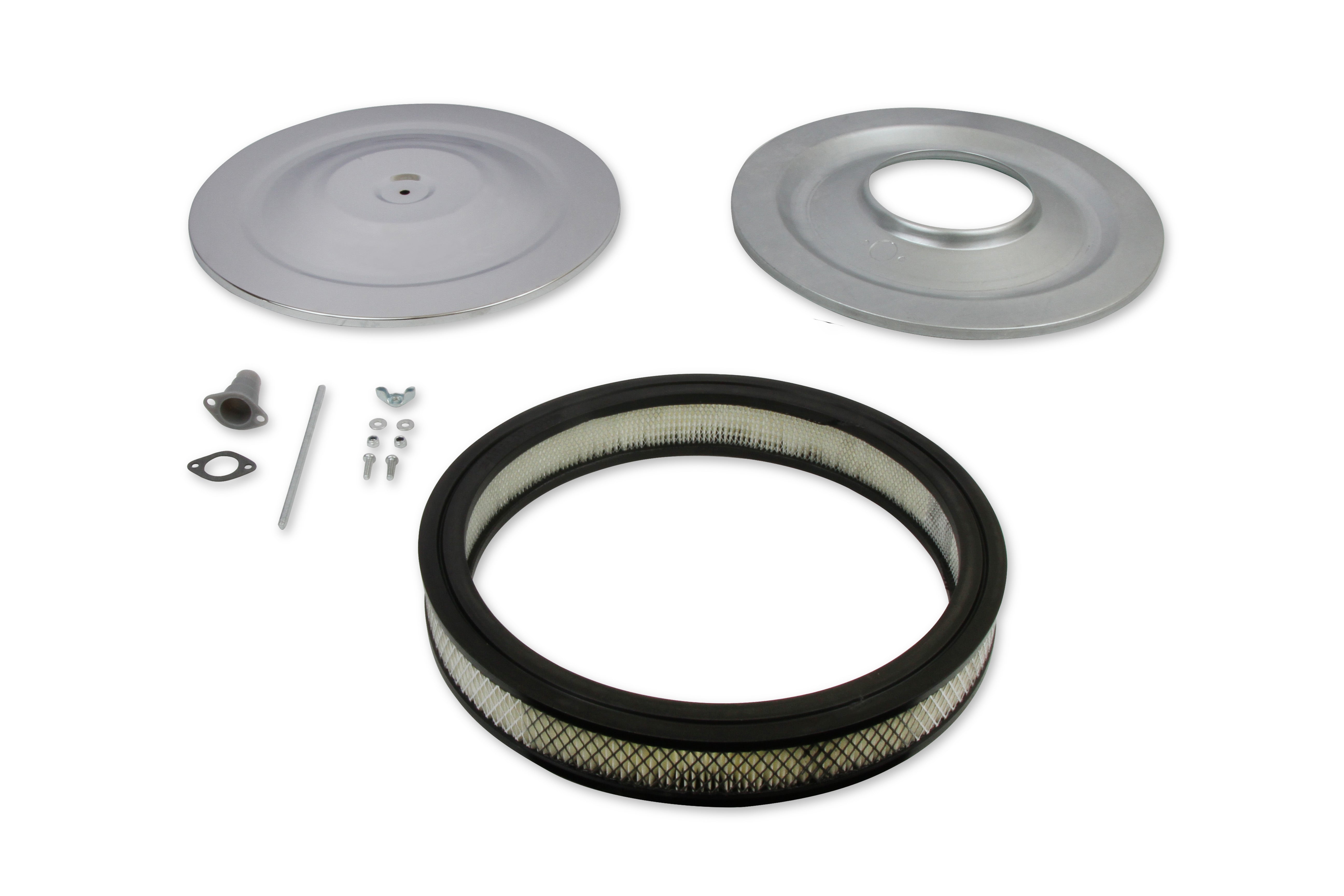 Mr Gasket Mr. Gasket Air Cleaner - 14 Inch Diameter x 2-1/4 Inch Tall - Chrome 1480 product image 2