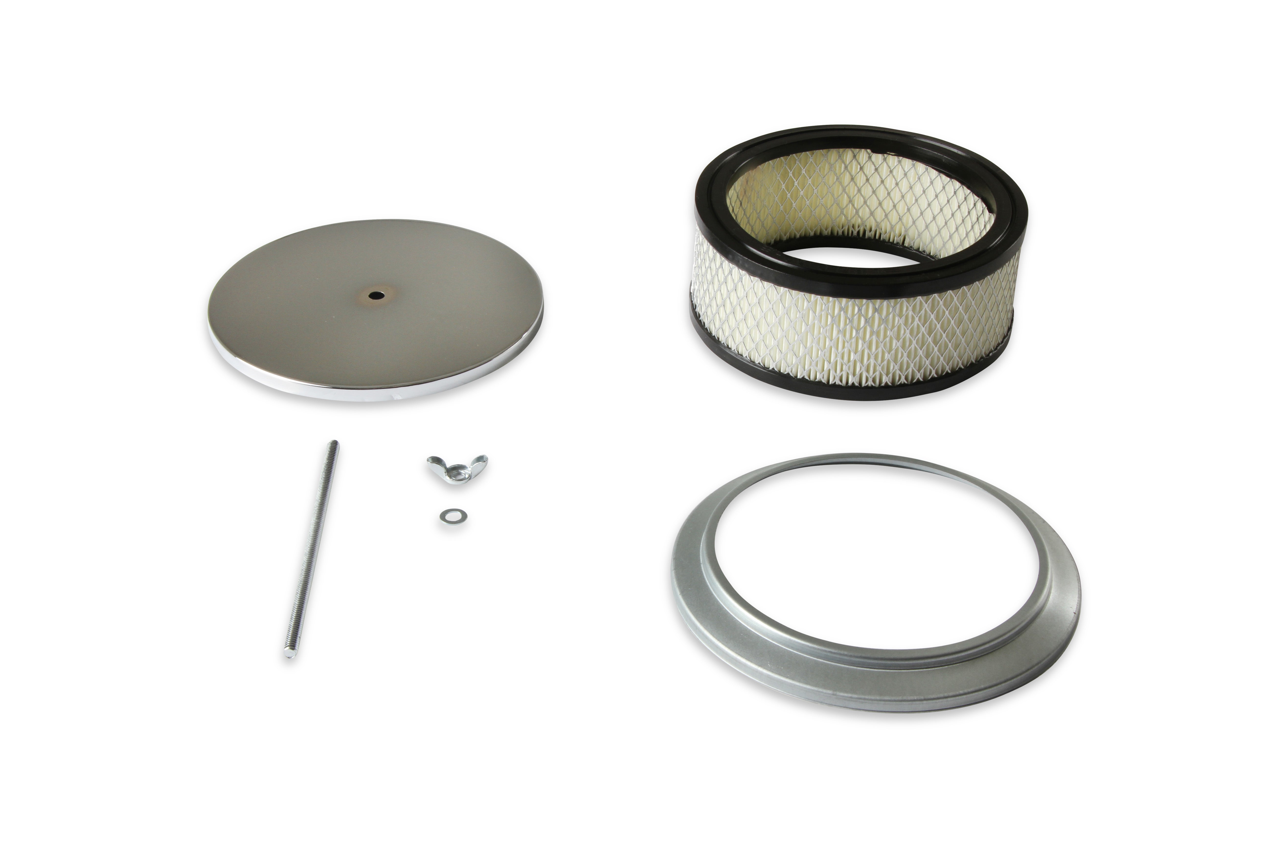 Mr Gasket Mr. Gasket Air Cleaner - 6-1/2 Inch Diameter, 2-7/16 Inch Tall - Chrome 1485 product image 2