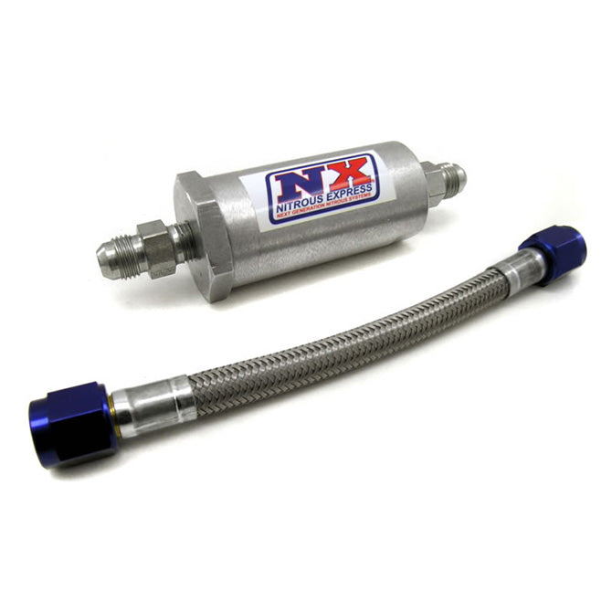 Nitrous Express 4AN Pure-flo N20 Filter & 7 Stainless Hose (lifetime Cleanable).