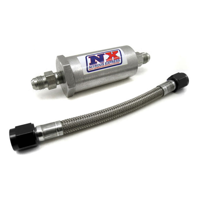 Nitrous Express 6AN Pure-flo N20 Filter & 7 Stainless Hose (lifetime Cleanable).