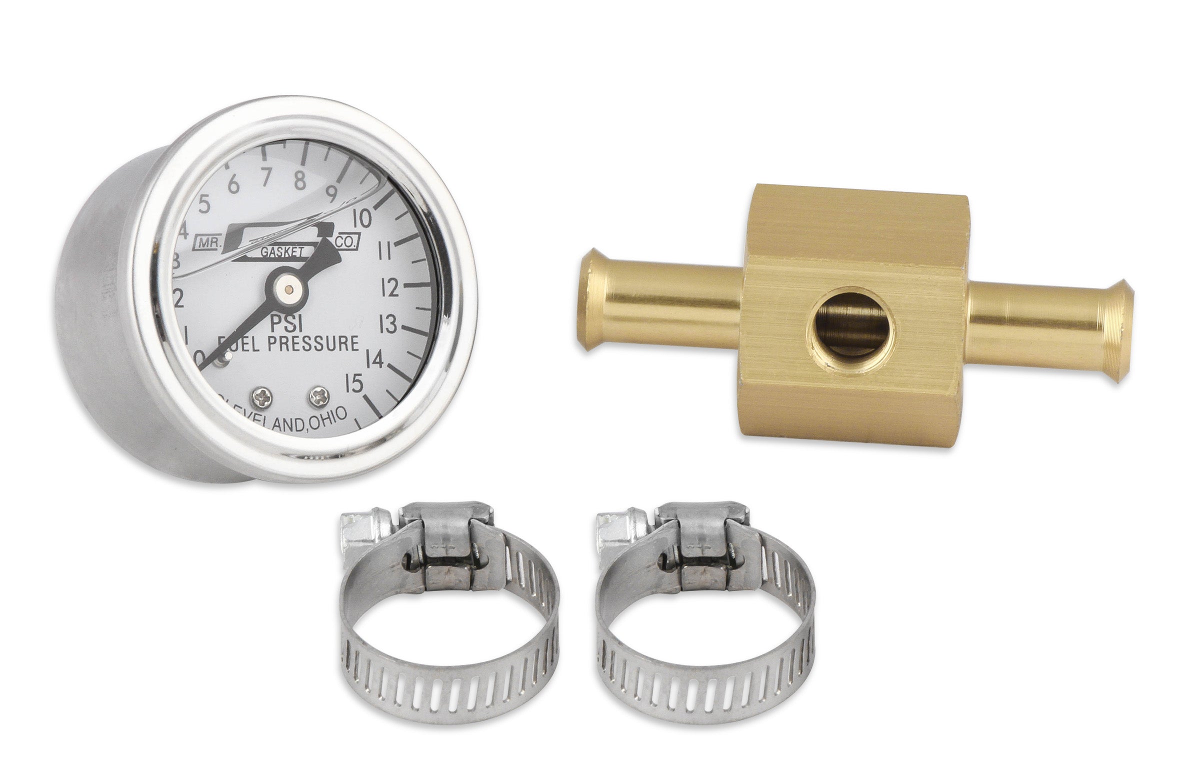 Mr Gasket Mr. Gasket Fuel Block With 0-15 PSI Liquid Filled Fuel Pressure Gauge 1564 product image 1