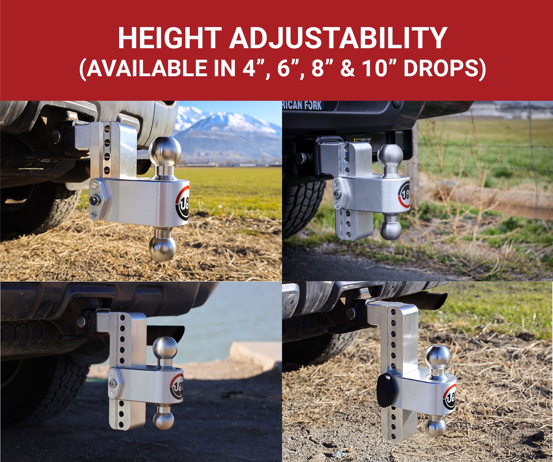 Weigh Safe LTB6-25-KA Turnover Ball 6 in Drop Hitch w/ 2.5 in Shank Trailer Hitch Ball Mount