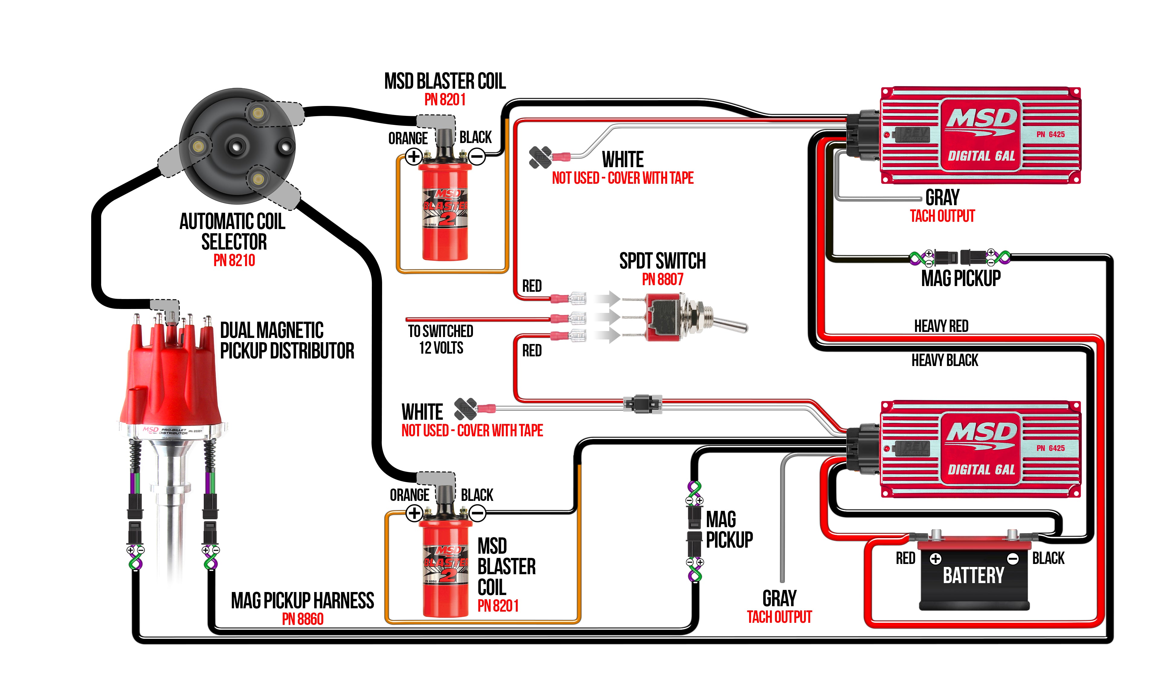 MSD Digital 6AL Ignition Control Module 64253 Black Rev Limiter Universal product image 8