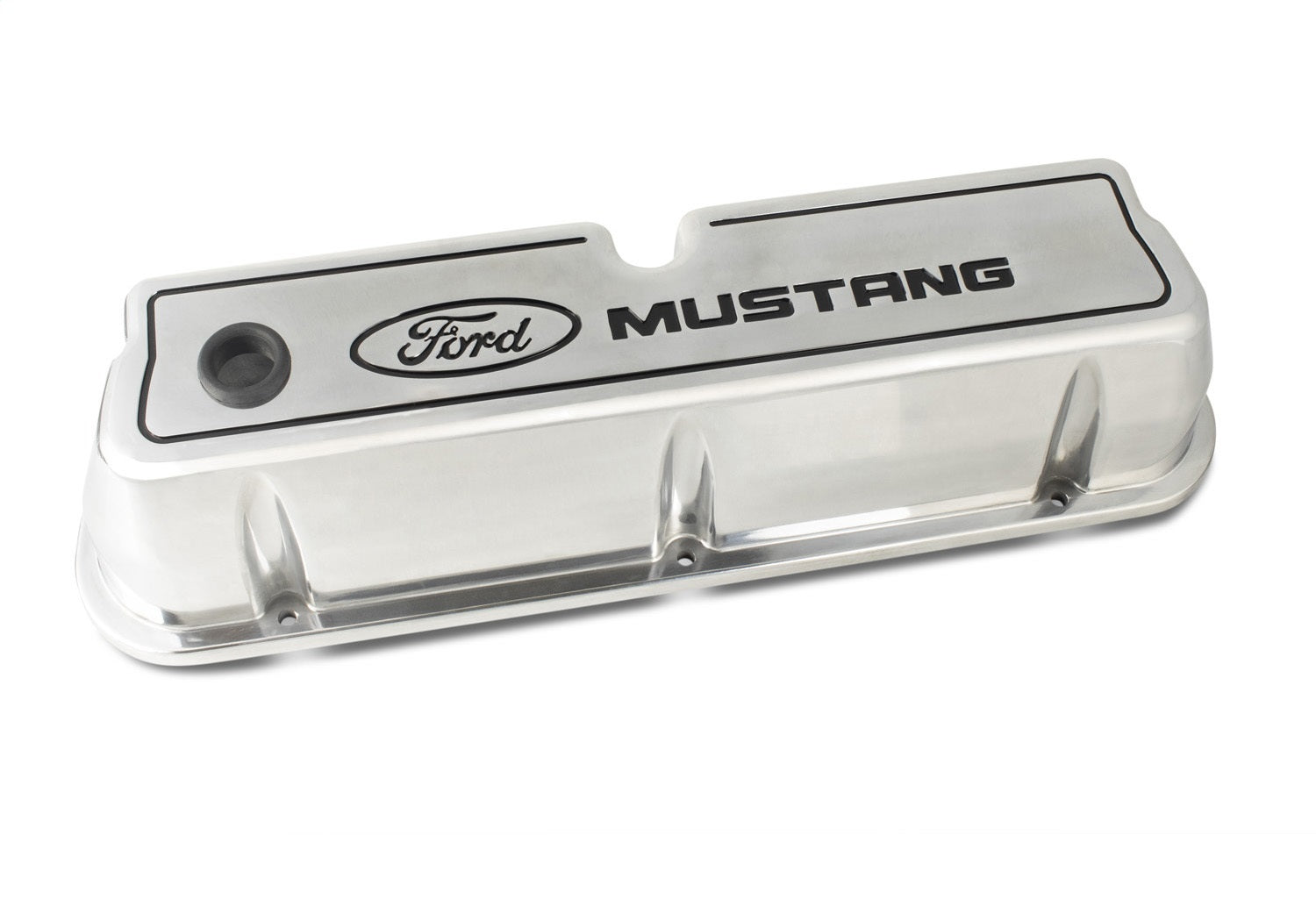 Ford Performance Ford Mustang Die - Cast Valve Covers Polished With Black Logo - 302-030 - Image 2
