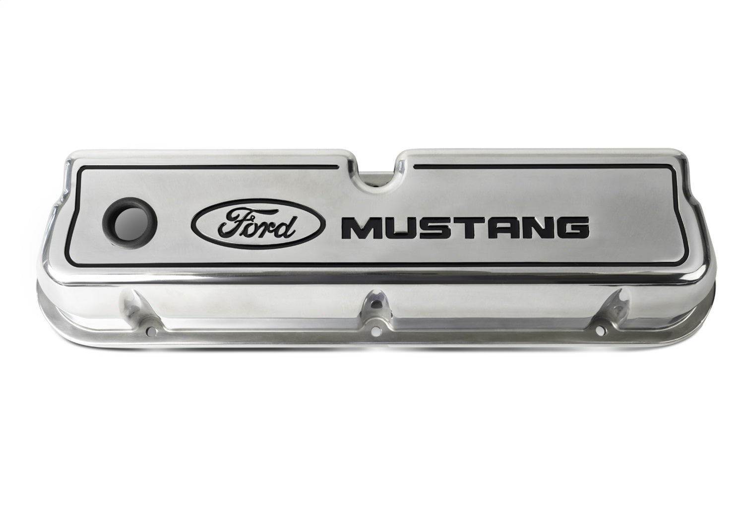 Ford Performance Ford Mustang Die - Cast Valve Covers Polished With Black Logo - 302-030 - Image 3