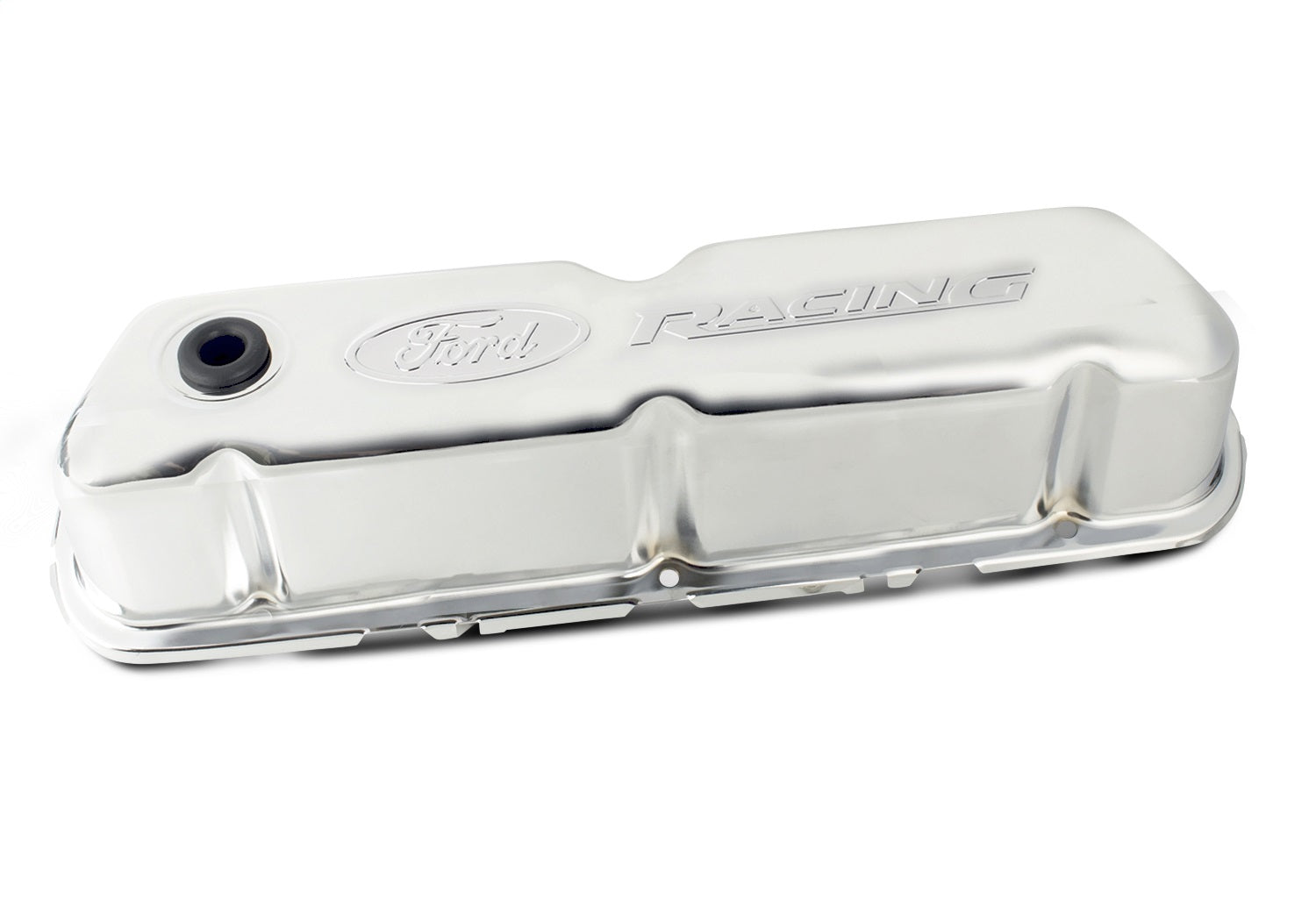 Ford Performance Embossed Logo Stamped Steel Valve Covers Chrome - 302-070 - Image 2