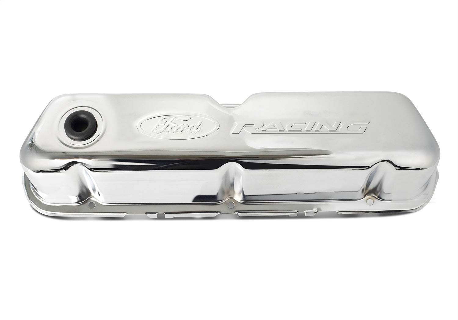 Ford Performance Embossed Logo Stamped Steel Valve Covers Chrome - 302-070 - Image 3