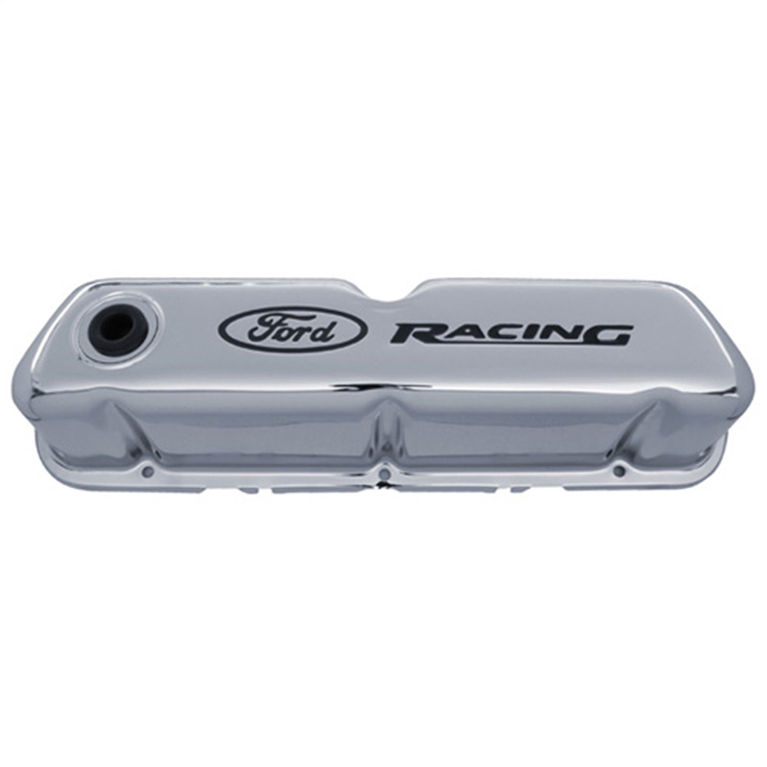 Ford Performance Logo Stamped Steel Valve Covers Chrome - 302-071