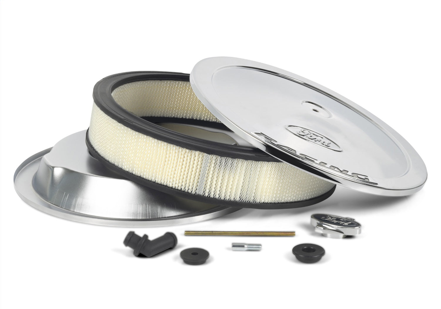 Ford Performance 13" Chrome Air Cleaner Kit - Ford & Ford Racing Emblems - 302-351 - Image 3