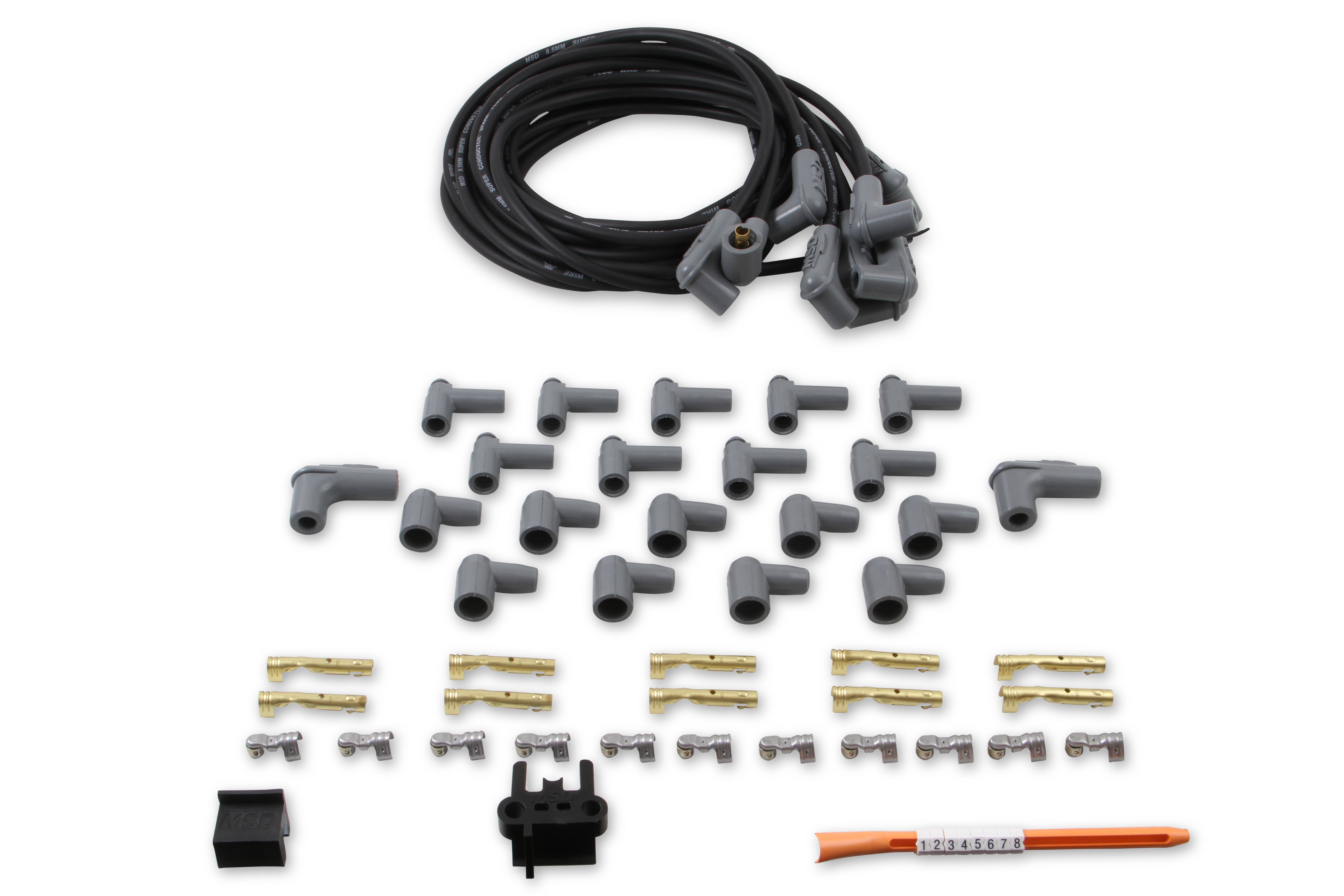 MSD Black Super Conductor Universal 8 Cyl. 90° Spark Plug Wire Set 31233 product image 1