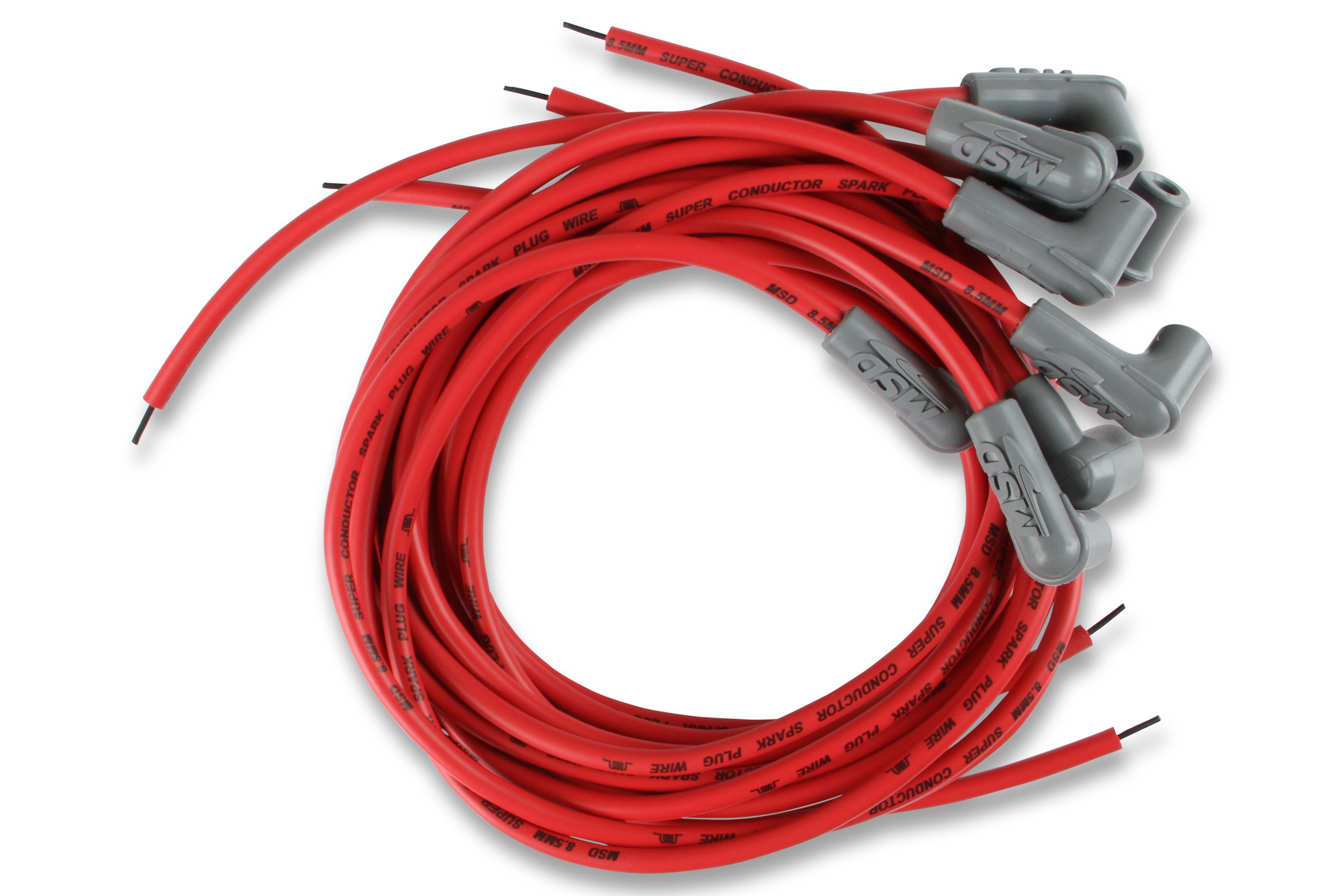 MSD Super Conductor Spark Plug Wire Set 8 Cyl 90° Plug, Socket/hei Cap 31239 product image 1