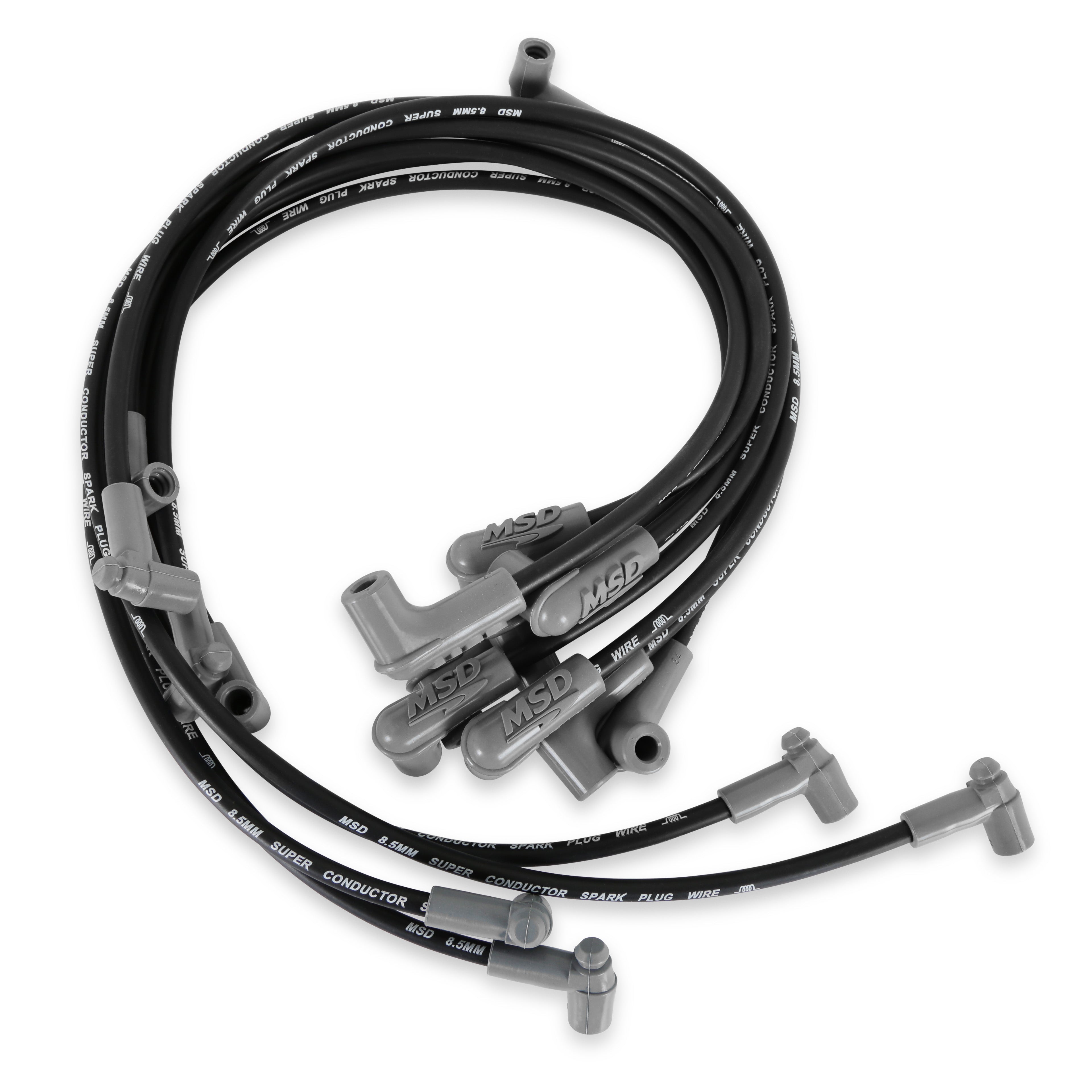 MSD 8.5mm Super Conductor Wire Set For SBC Sprintcar, Close Fit, in Black 31543 product image 1