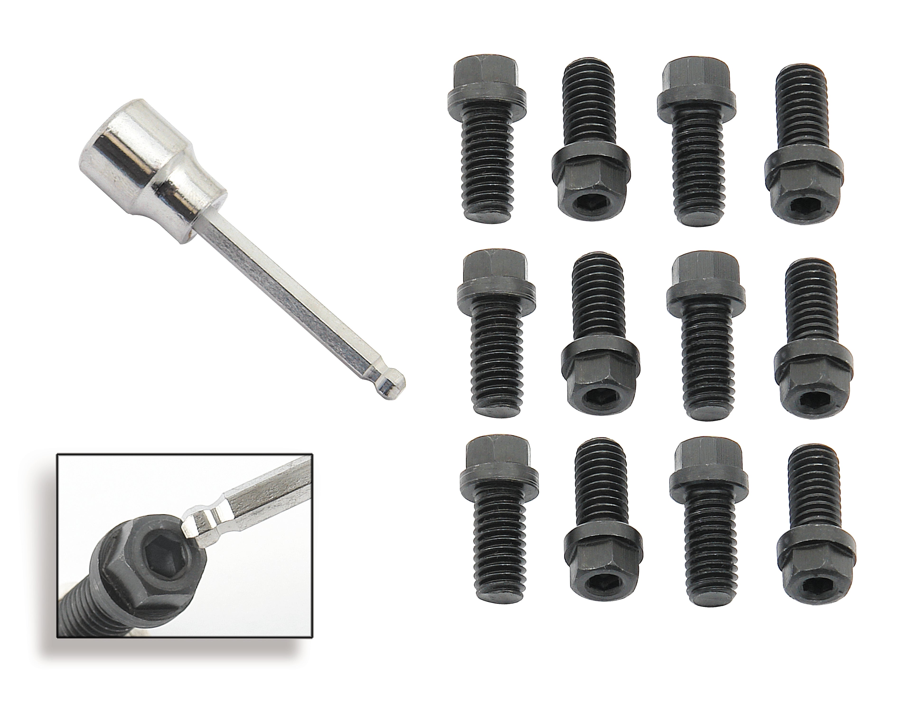Mr Gasket Mr. Gasket Header Bolts - 3/8-16 x 3/4 Inch Hex & Socket Head - Black Oxide 3420G product image 1