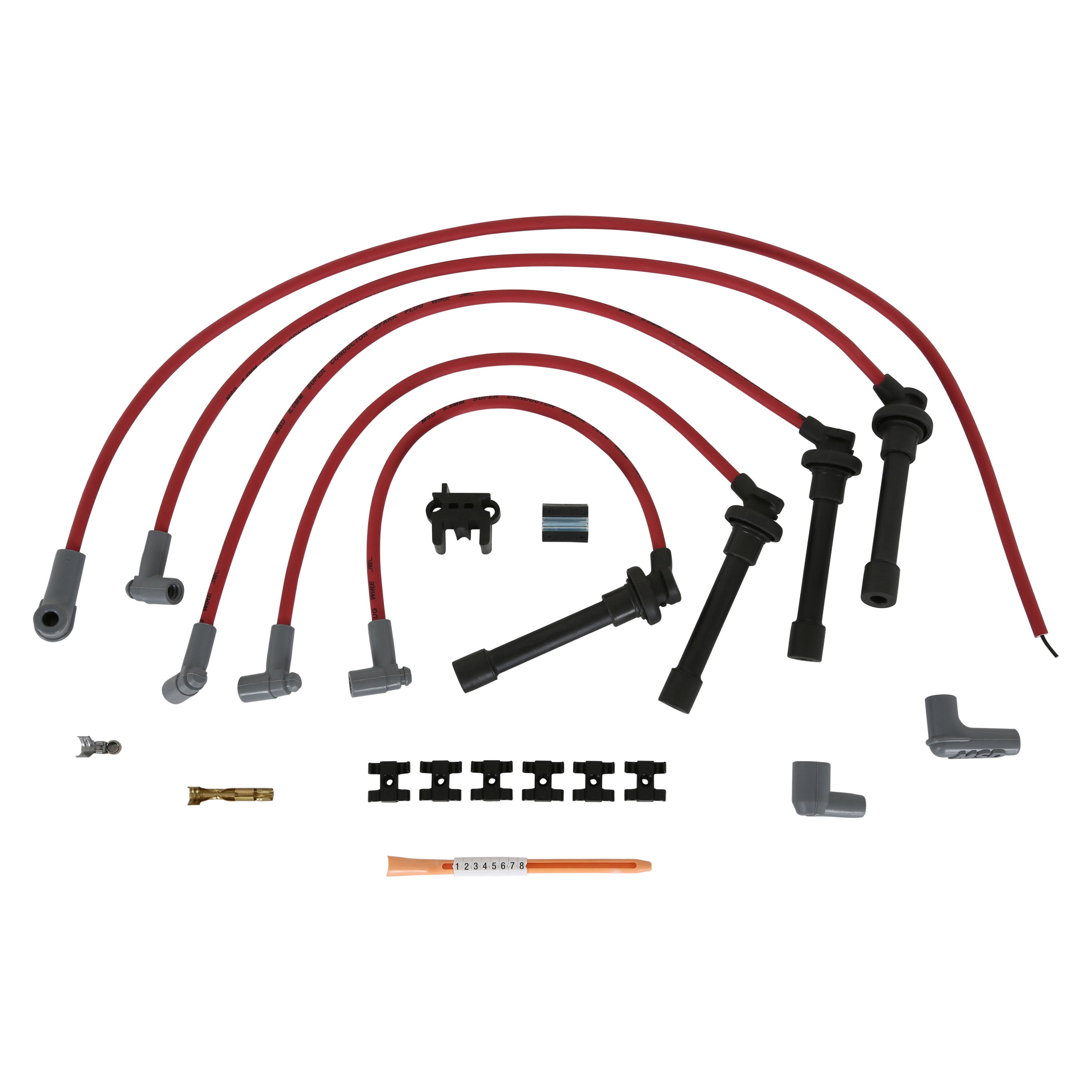 MSD Super Conductor Spark Plug Wire Set, Honda Civic 1.6L '92-'00 W/tower Cap 35359 product image 1