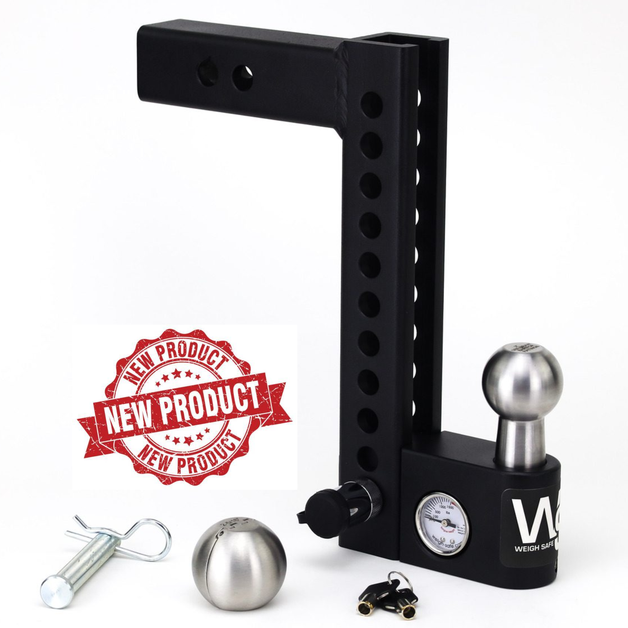 Weigh Safe AWS10-2 Aero Hitch Adjustable Ball Mount - 10" Drop Hitch, 2" Shank