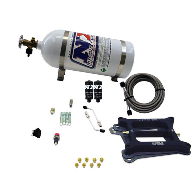 Nitrous Express 4150 Hitman 4-BBL (100-150-200HP); With 10LB Bottle. 40040-10