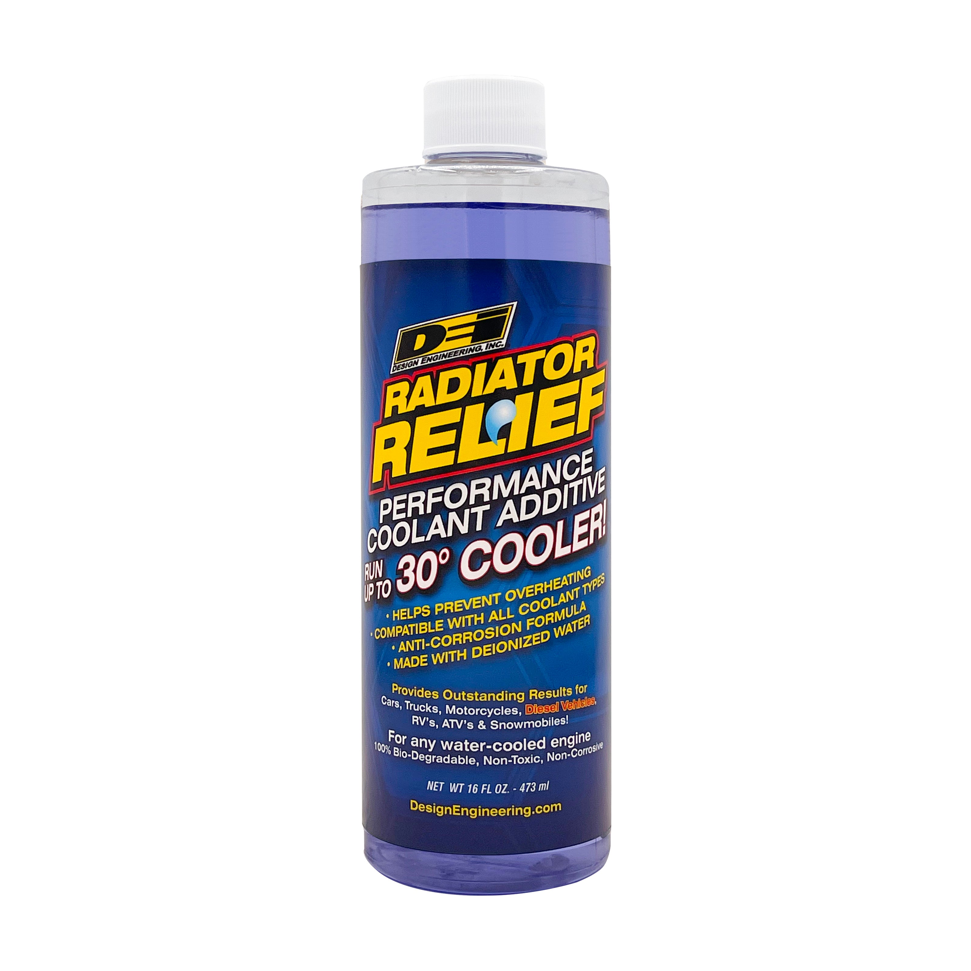 Design Engineering One 16 oz bottle of Radiator Relief. Engine Coolant Additive 40200