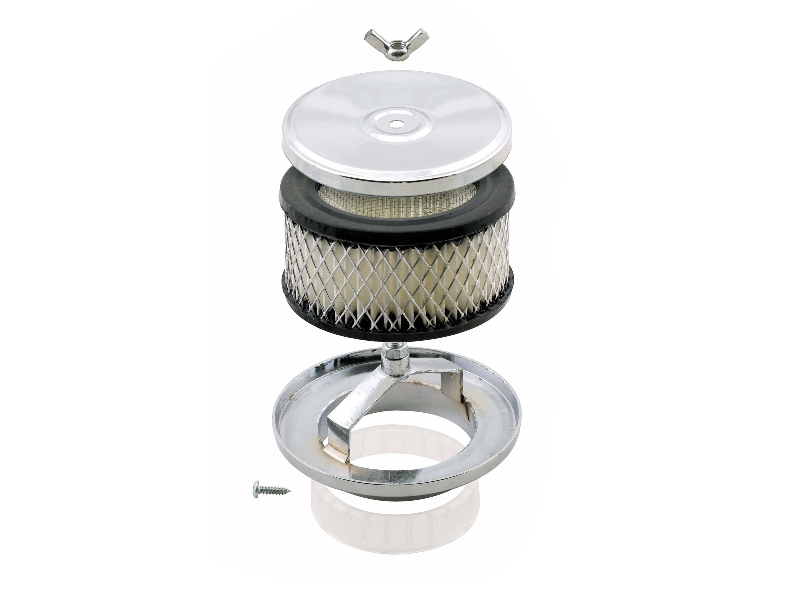Mr Gasket Mr. Gasket Air Cleaner - Deep Dish - 4 Inch x 2 Inch - Chrome 4354 product image 3