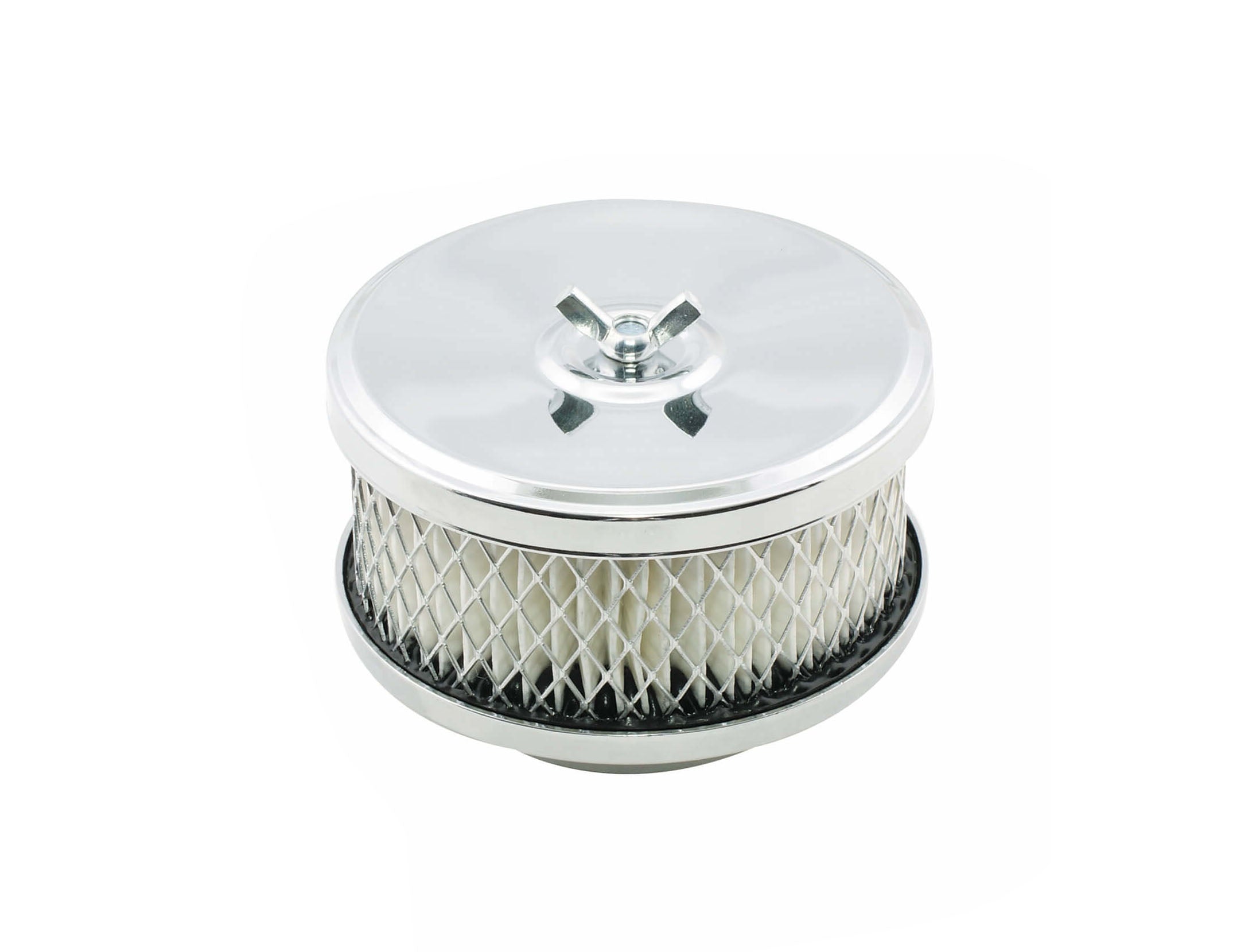 Mr Gasket Mr. Gasket Air Cleaner - Deep Dish - 4 Inch x 2 Inch - Chrome 4354 product image 1