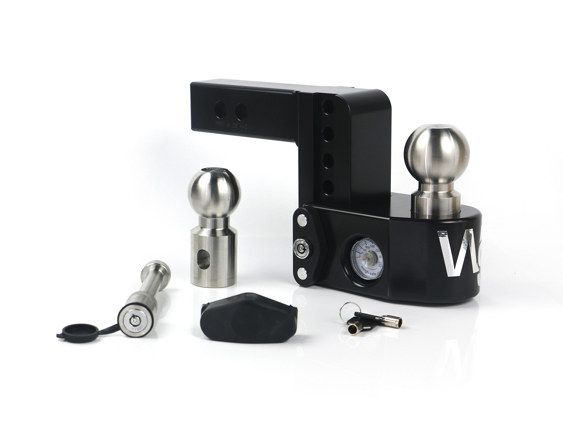 Weigh Safe WS4-2-KA-CER-BLA Black Drop Hitch - 4" Drop for 2" Shank withHitch Pin Lock