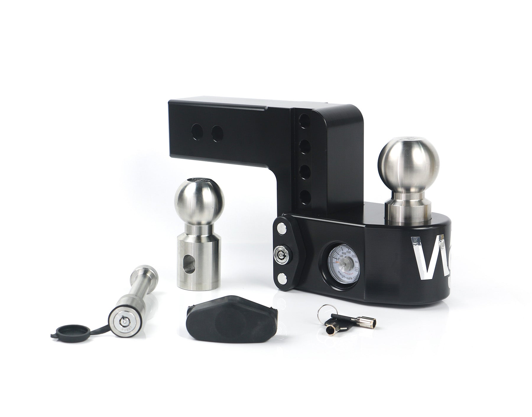 Weigh Safe WS4-25-KA-CER-BLA Black Drop Hitch - 4" Drop for 2.5" Shank withHitch Pin Lock