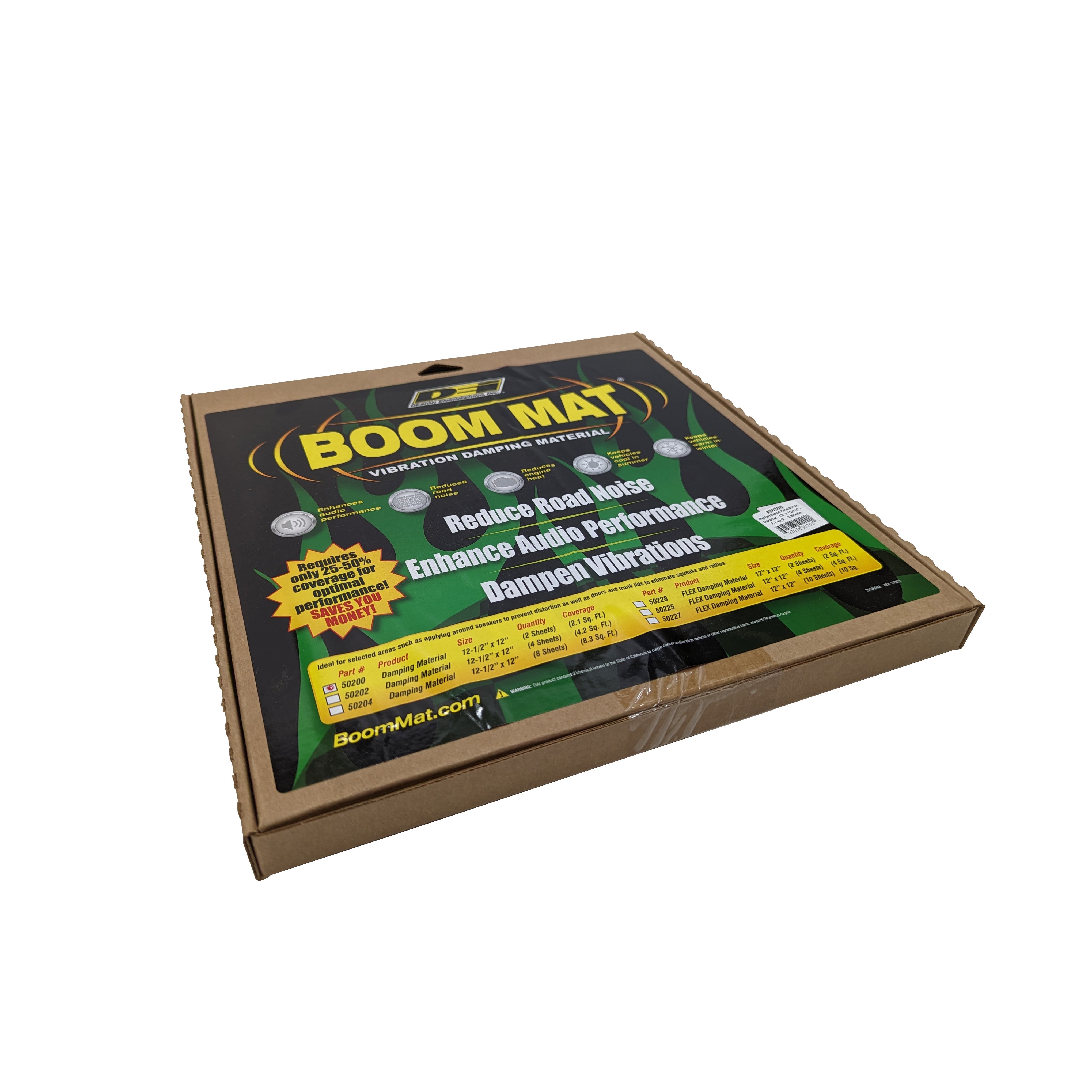 Design Engineering Two 12 inch by 12-1/2 inch sheets of Boom Mat. Sound Dampening Sheet 50200