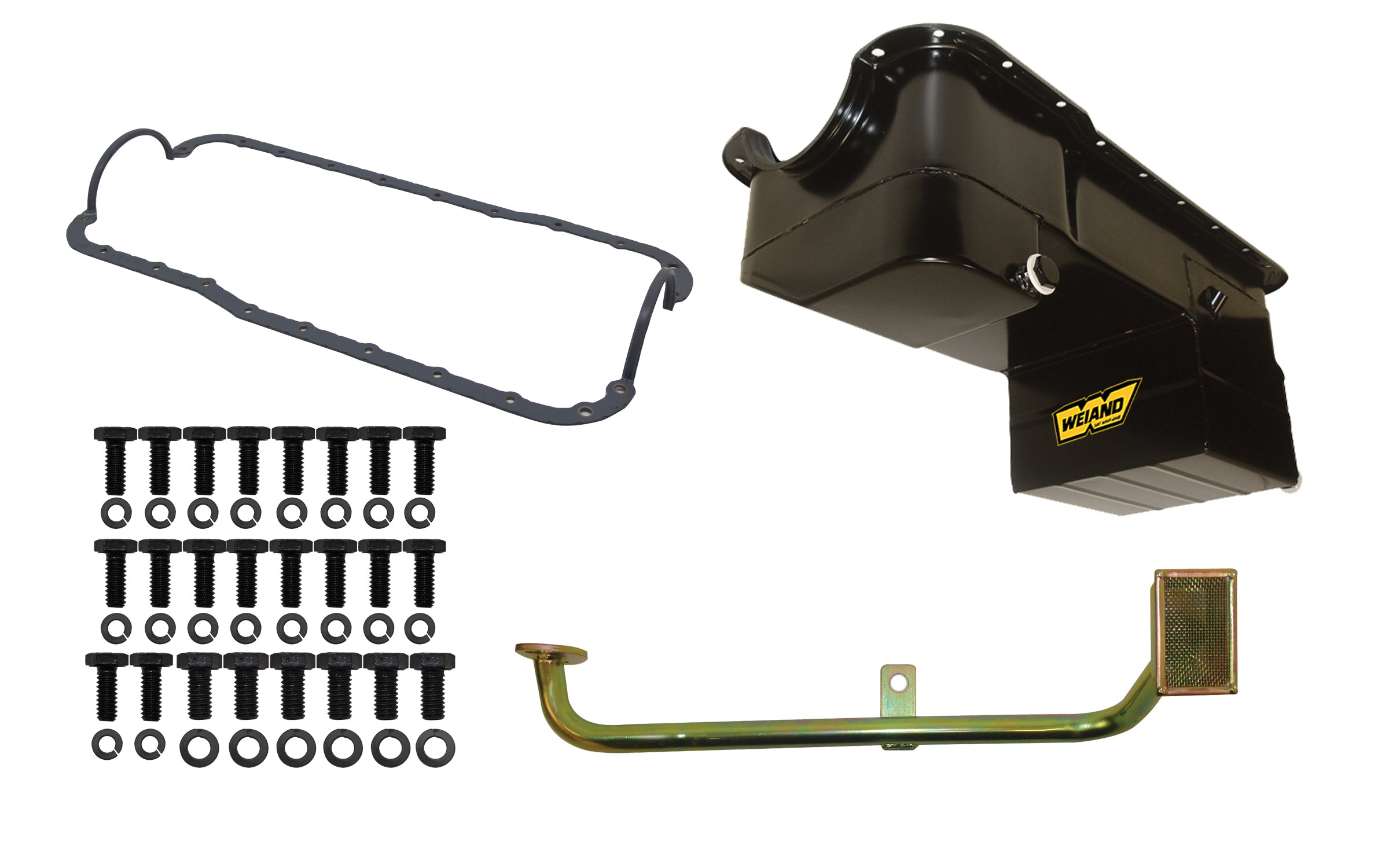 Weiand 7qt Oil Pan Kit RR Sump SBF 302 79-93 Black Engine Oil Pan 5040WND